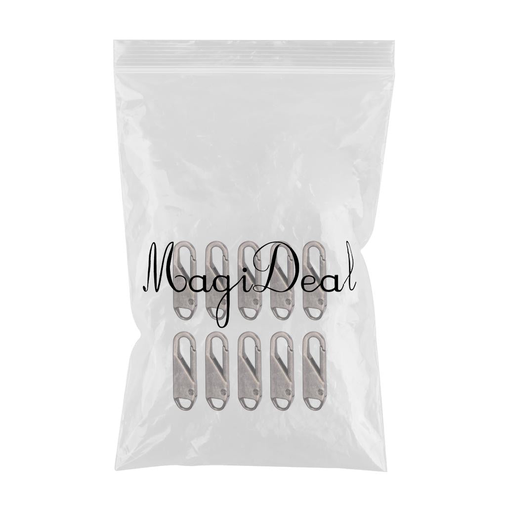 10 Pcs Zipper Pull Replacement Metal Zipper Gripper Fixer Tabs Gun