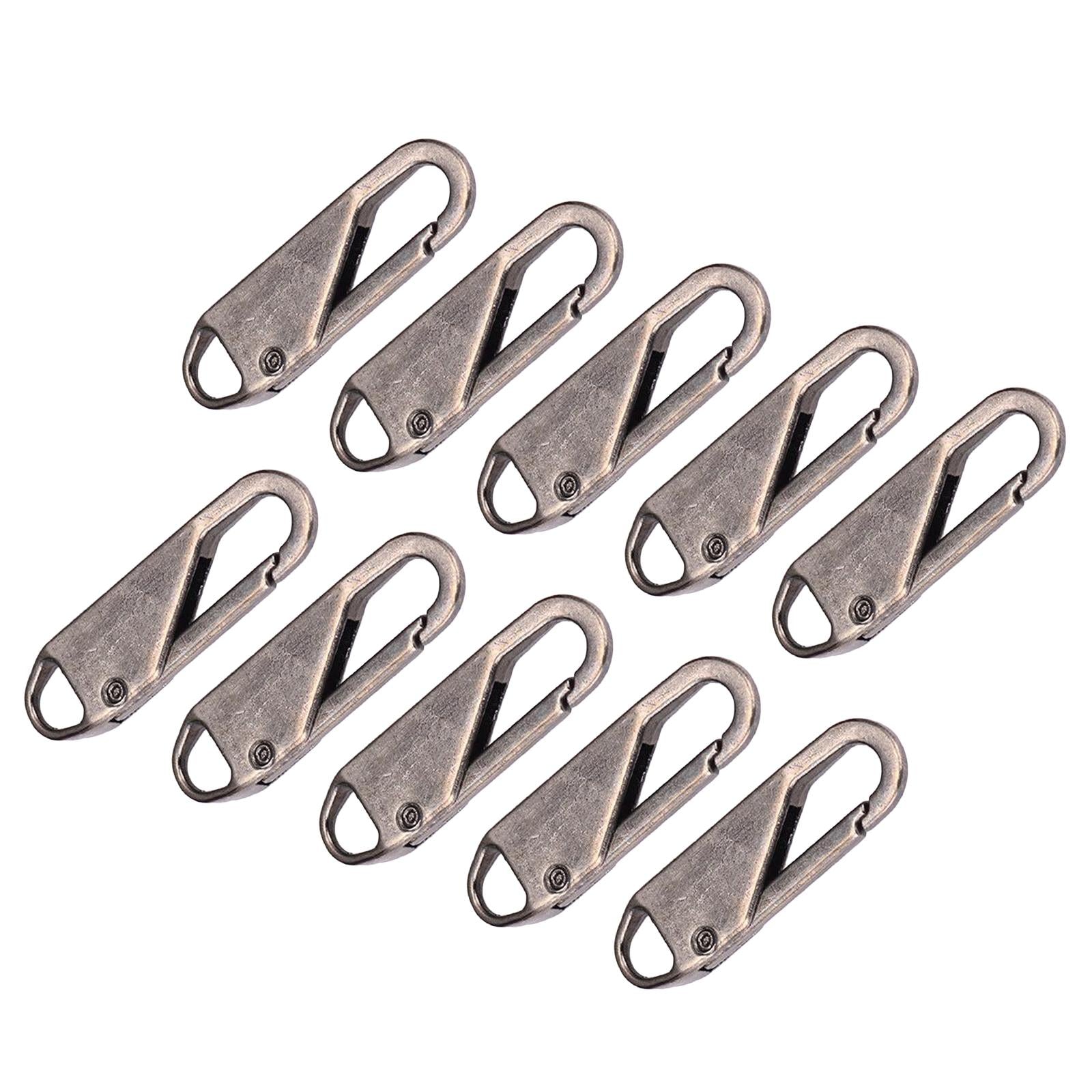 10 Pcs Zipper Pull Replacement Metal Zipper Gripper Fixer Tabs Gun