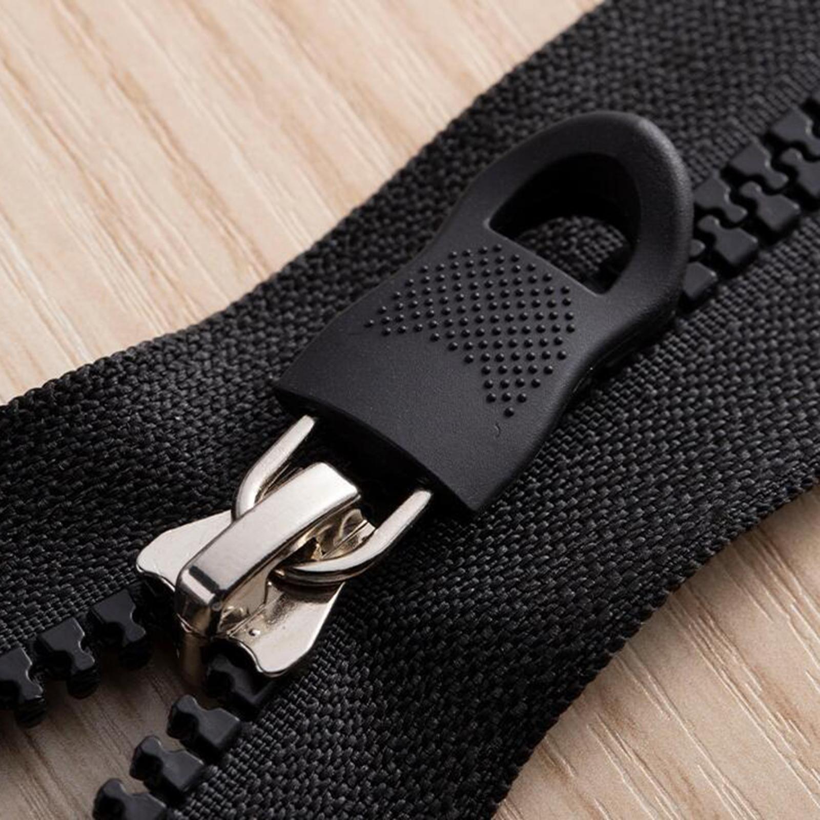 10Pcs Detachable Zip Fixer Zipper Tags Repair Pull Tab Black 3.4x1.4cm
