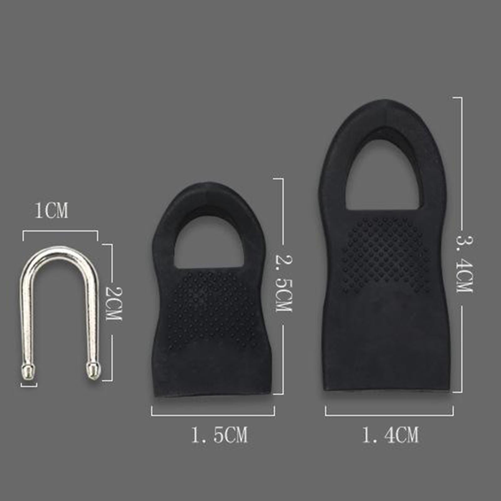 10Pcs Detachable Zip Fixer Zipper Tags Repair Pull Tab Black 3.4x1.4cm