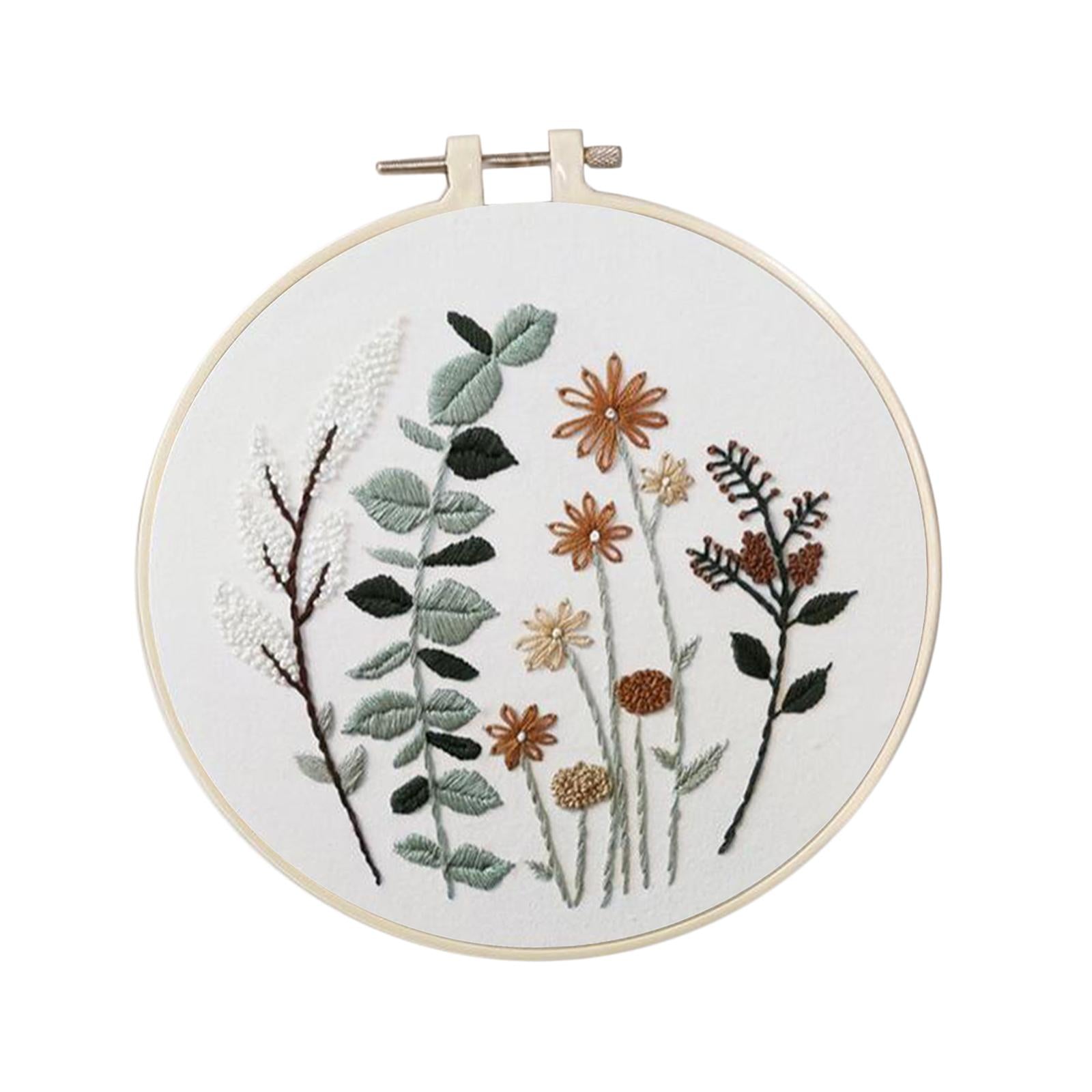 1 Set Embrodiery Starter Kits with Basic Tools DIY Needlework Gift B