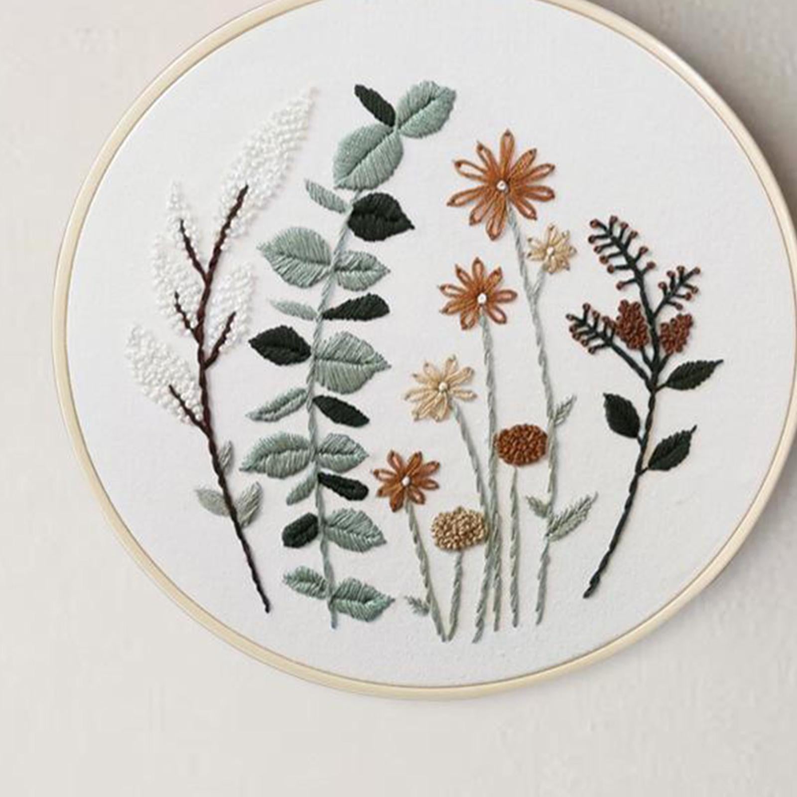 1 Set Embrodiery Starter Kits with Basic Tools DIY Needlework Gift B