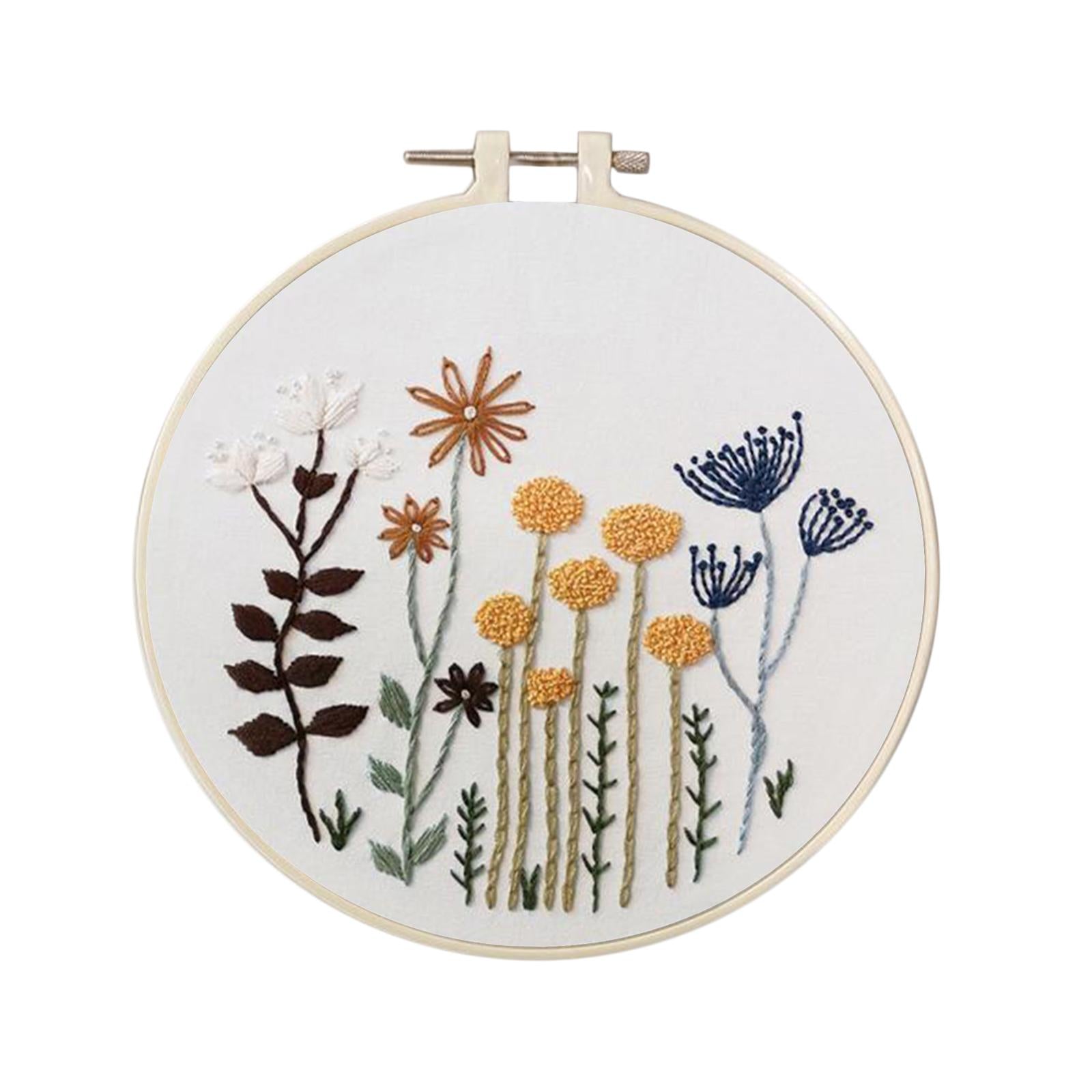 1 Set Embrodiery Starter Kits with Basic Tools DIY Needlework Gift C