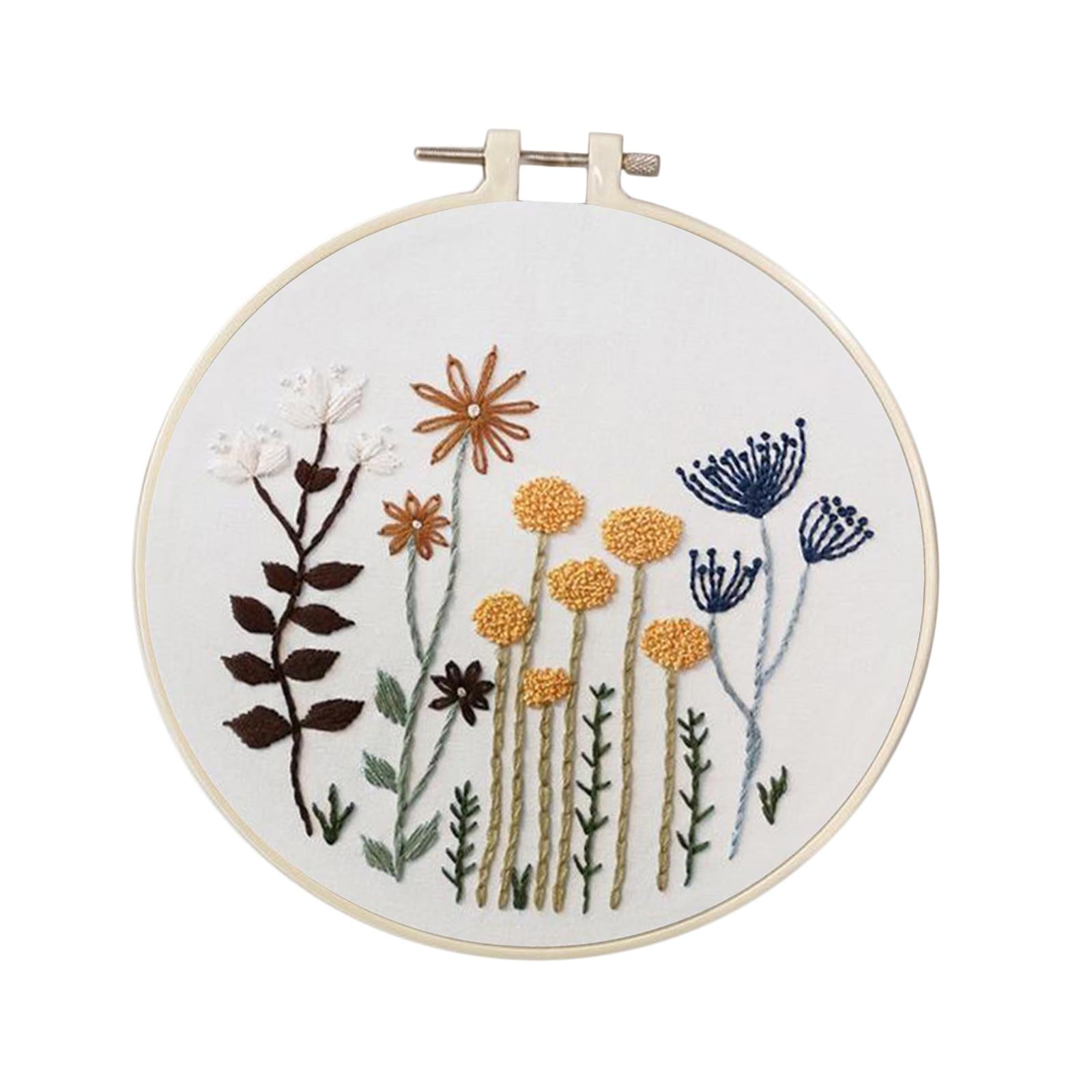 1 Set Embrodiery Starter Kits with Basic Tools DIY Needlework Gift C