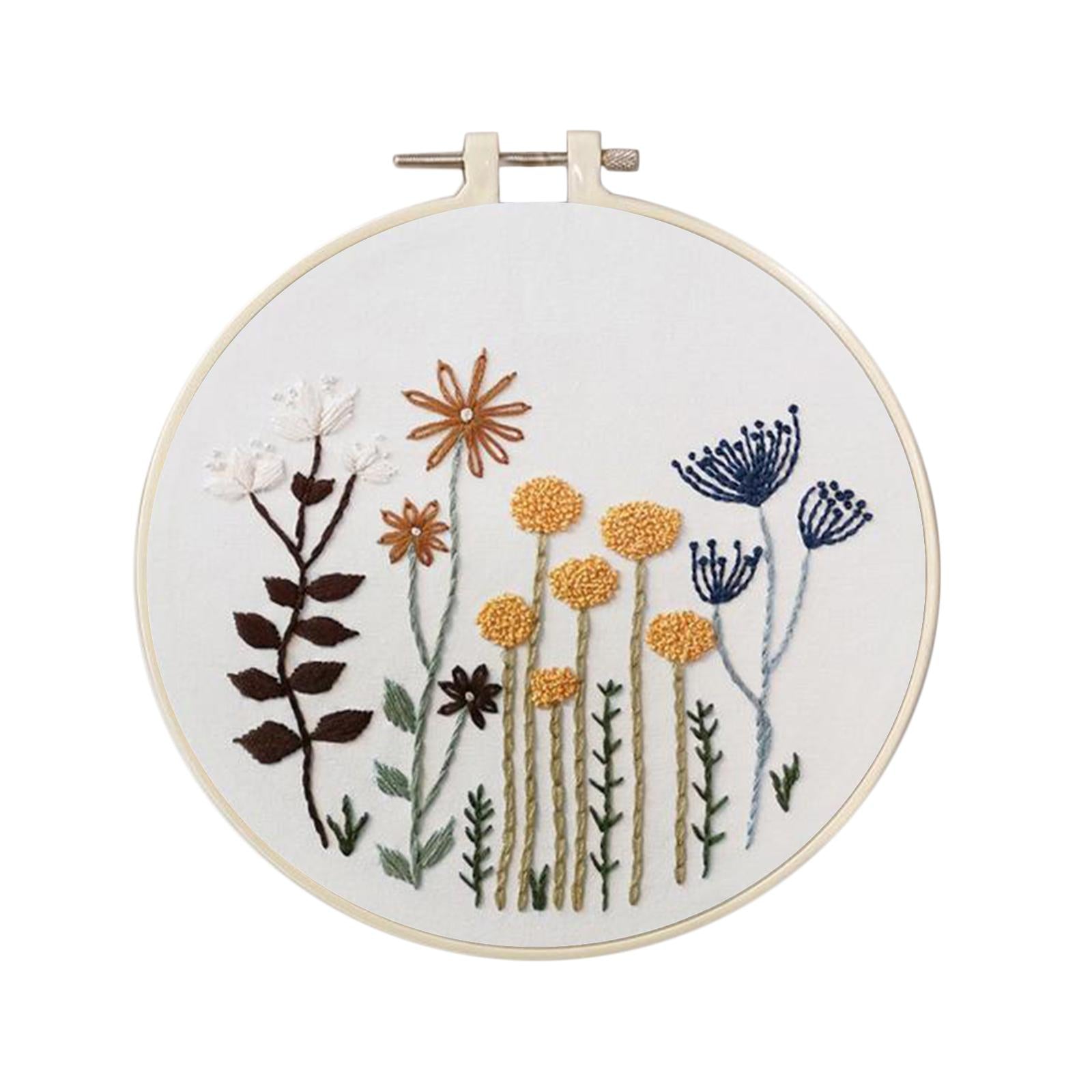 1 Set Embrodiery Starter Kits with Basic Tools DIY Needlework Gift C