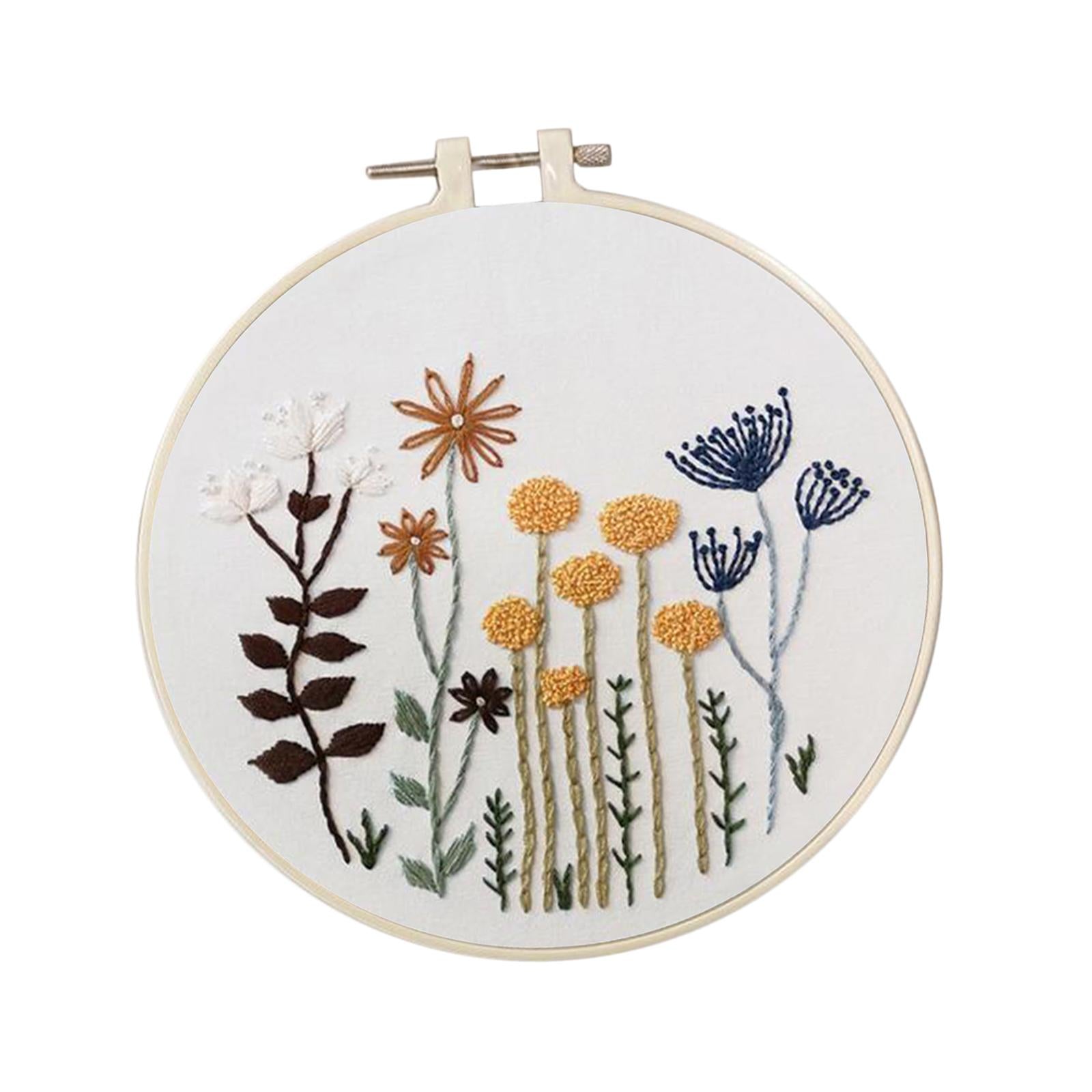 1 Set Embrodiery Starter Kits with Basic Tools DIY Needlework Gift C