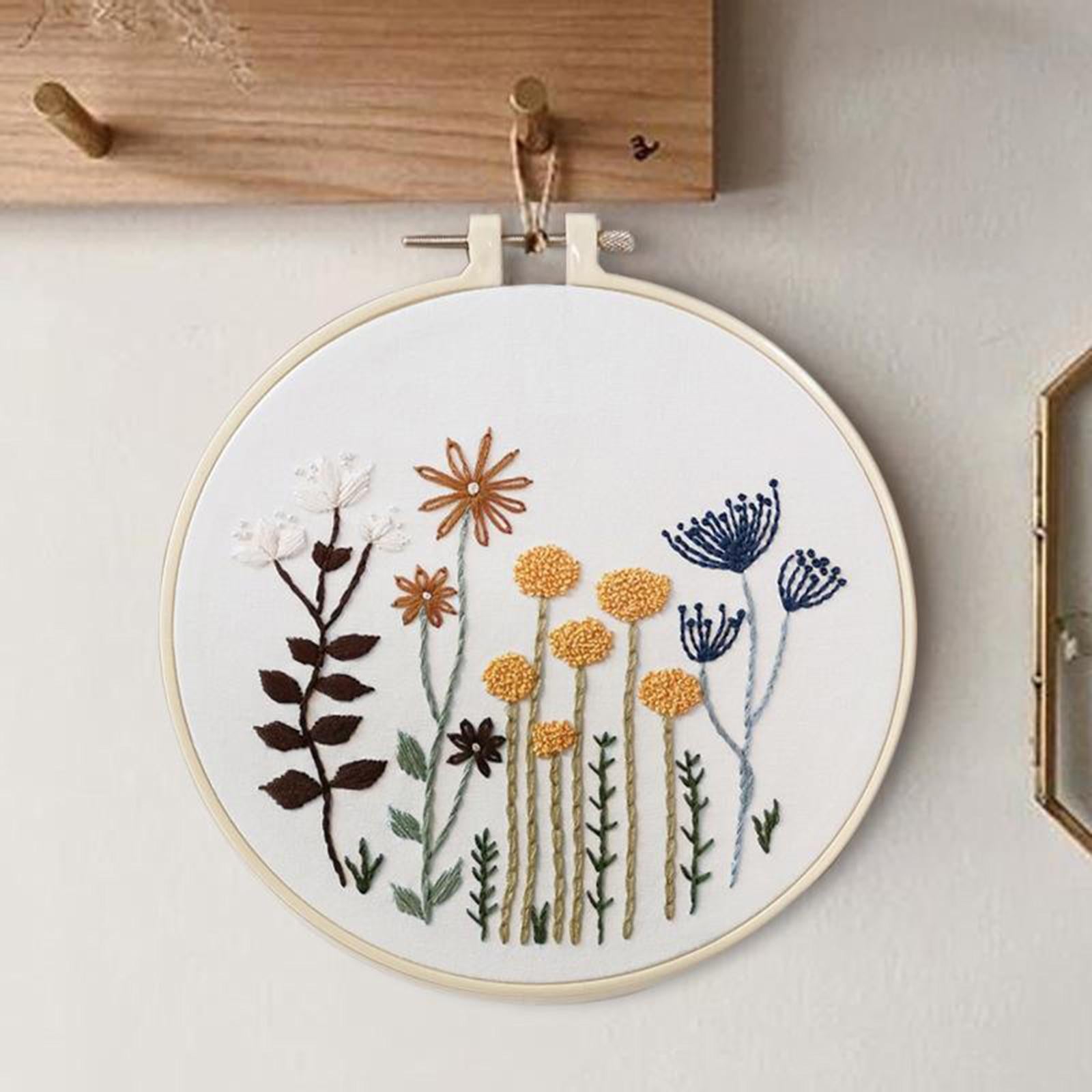 1 Set Embrodiery Starter Kits with Basic Tools DIY Needlework Gift C