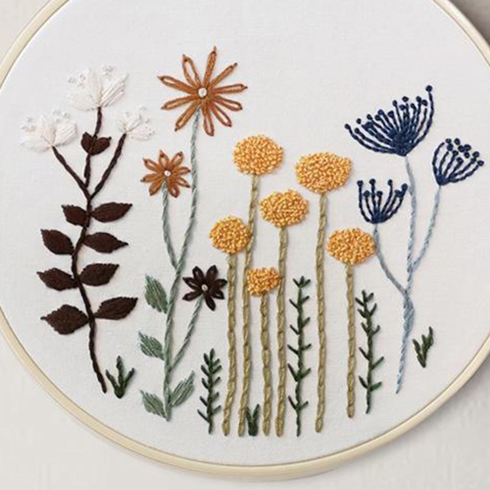 1 Set Embrodiery Starter Kits with Basic Tools DIY Needlework Gift C