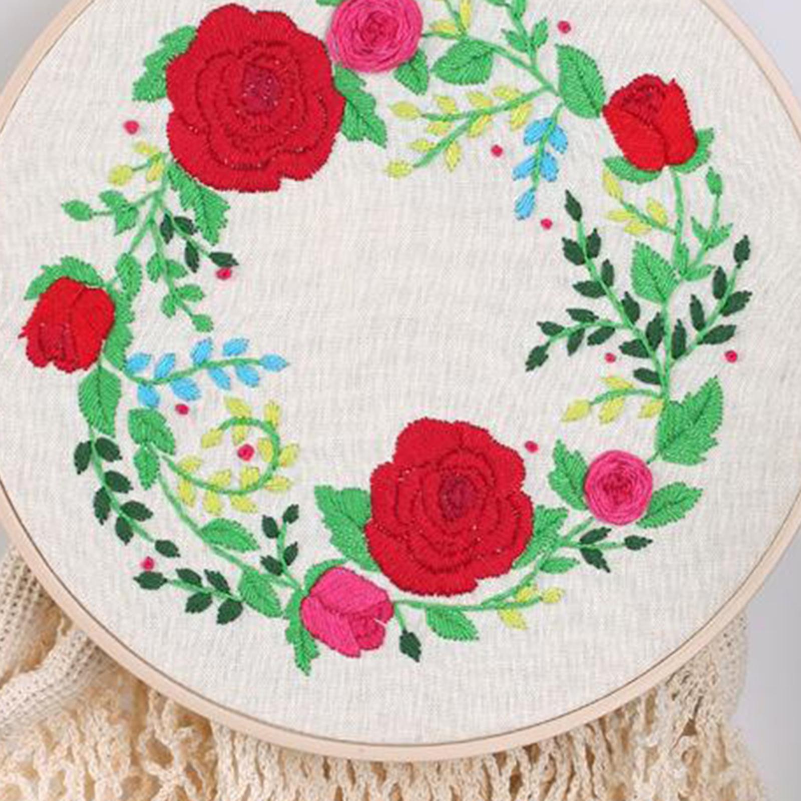 Handmade Embroidery Kit Plants Cross Stitch Material Hand Craft Hoop Style 1