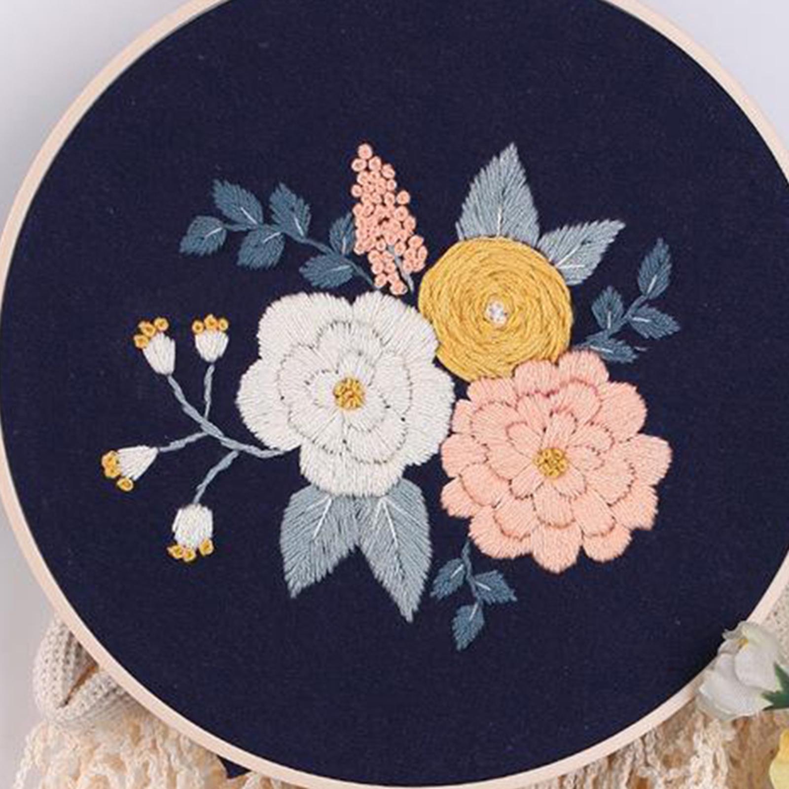 Handmade Embroidery Kit Plants Cross Stitch Material Hand Craft Hoop Style 2