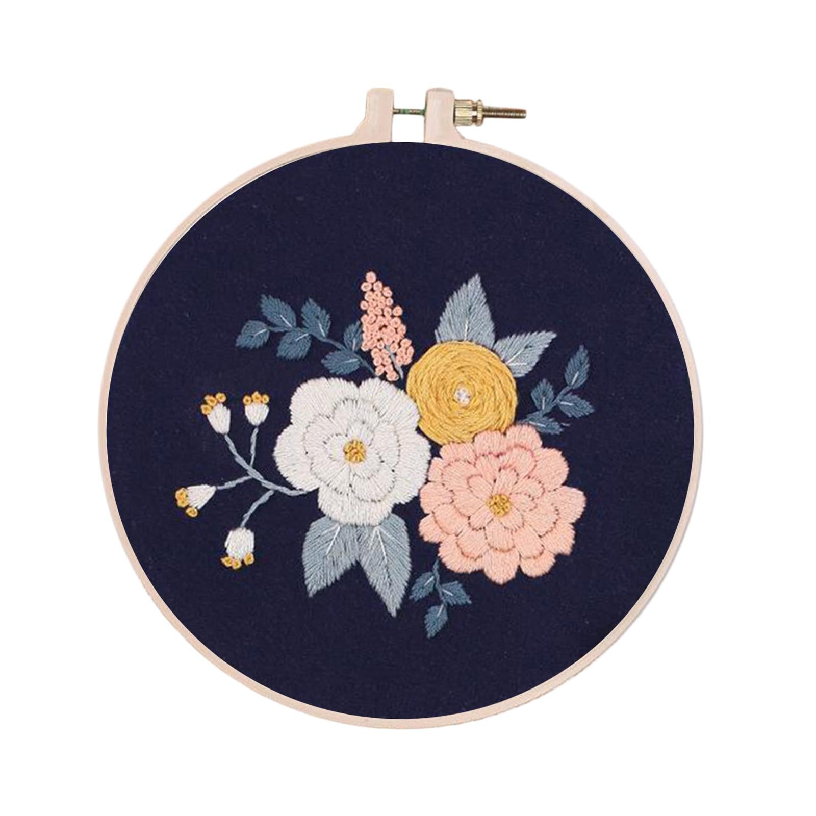 Handmade Embroidery Kit Plants Cross Stitch Material Hand Craft Hoop Style 2