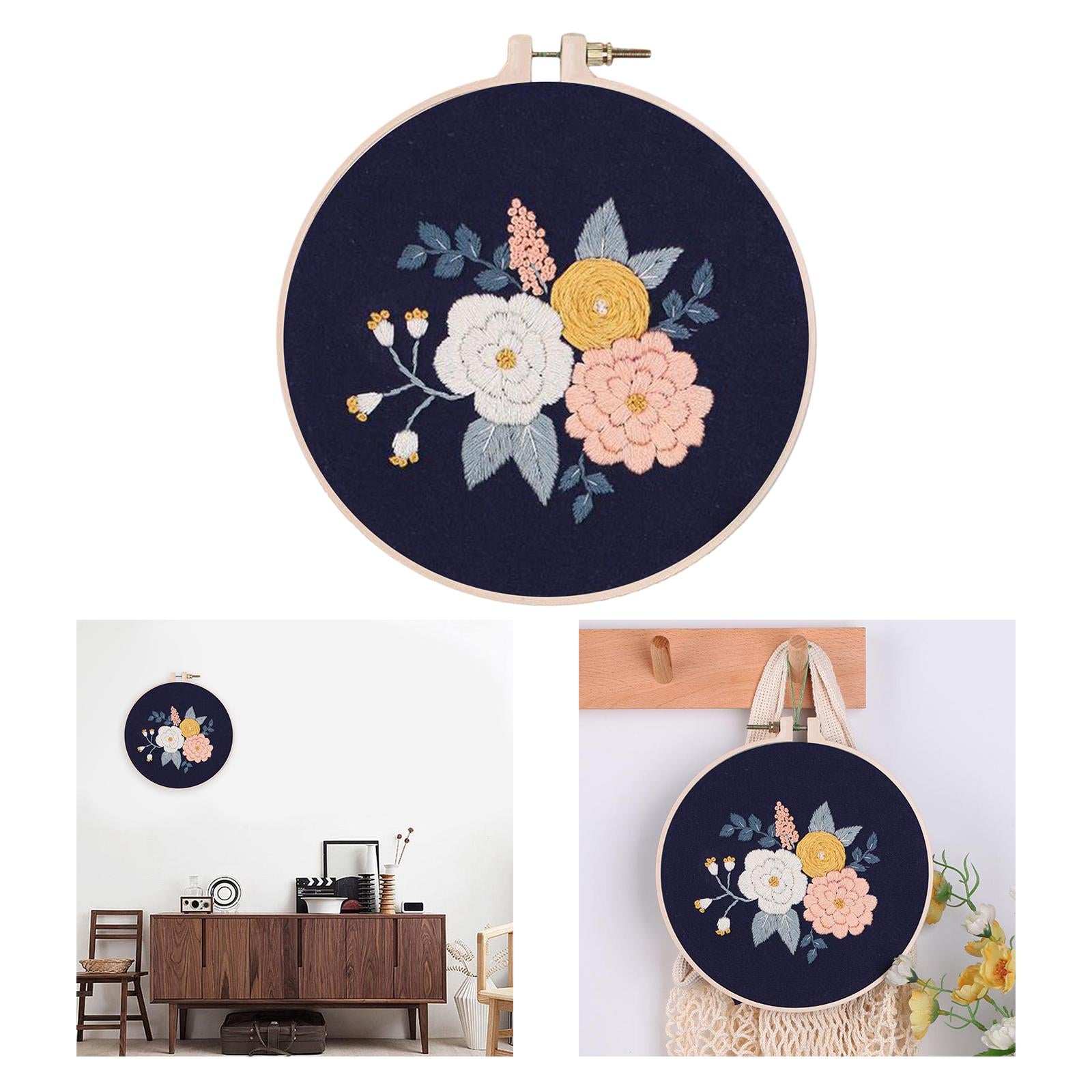 Handmade Embroidery Kit Plants Cross Stitch Material Hand Craft Hoop Style 2