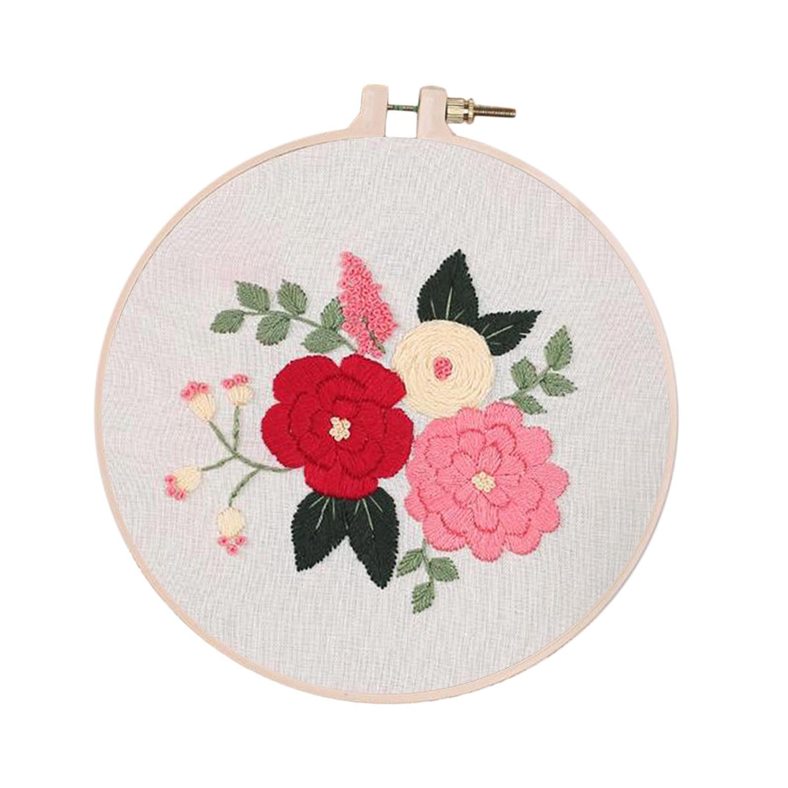 Handmade Embroidery Kit Plants Cross Stitch Material Hand Craft Hoop Style 3