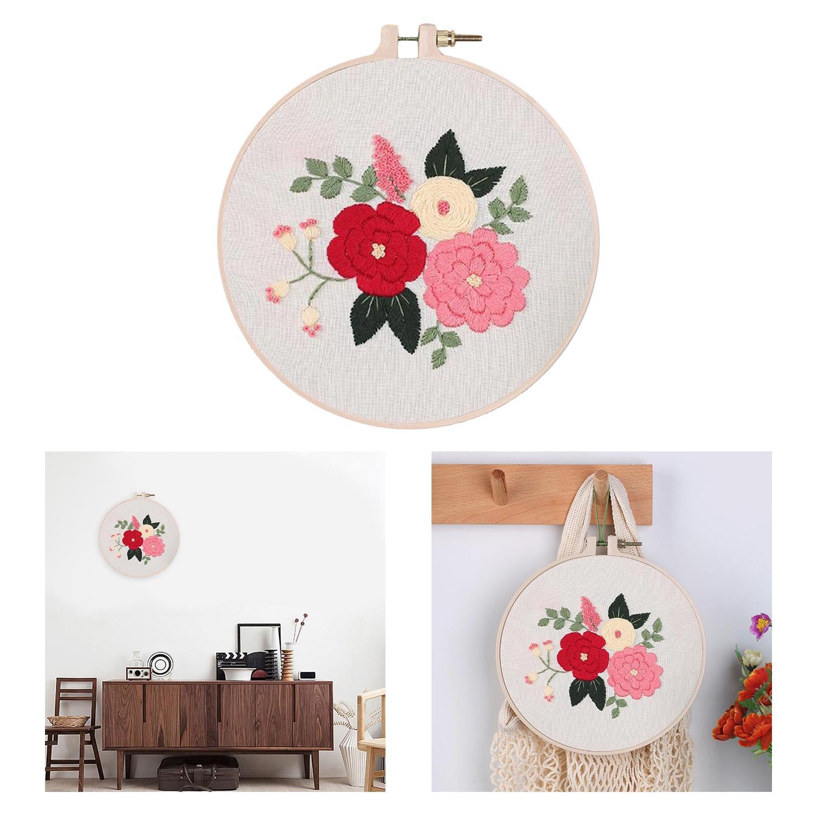 Handmade Embroidery Kit Plants Cross Stitch Material Hand Craft Hoop Style 3