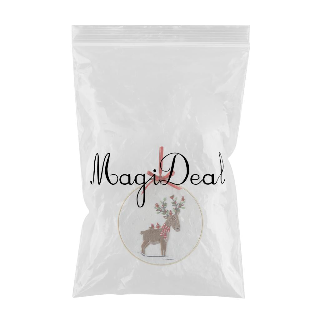 Embroidery Kit Hand Cross Stitch Material Home Decor Making Hoop Reindeer 2