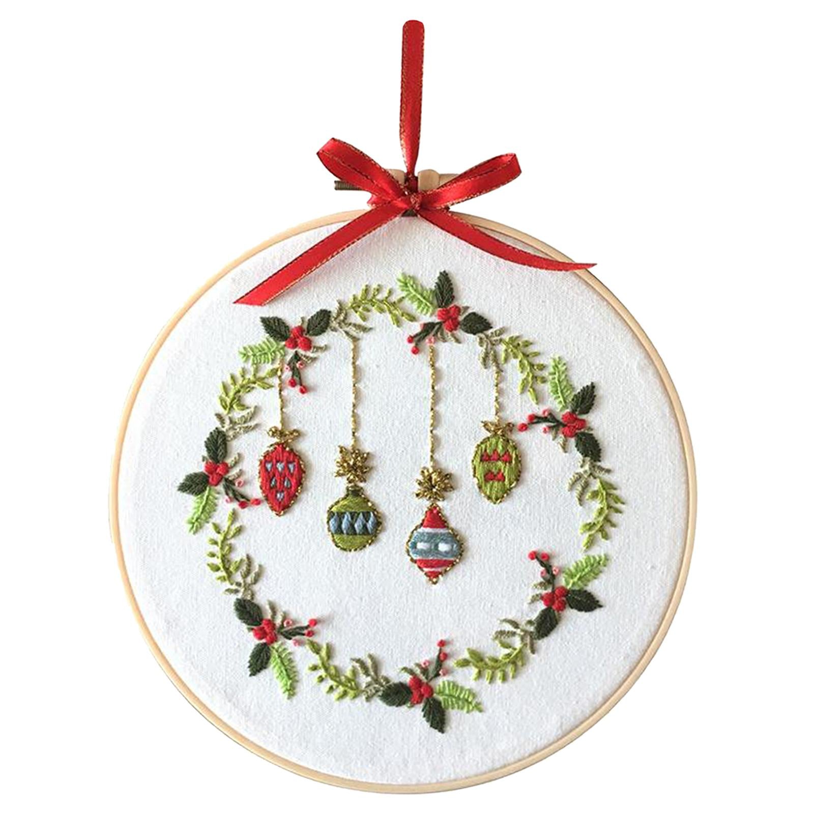 Embroidery Kit Hand Cross Stitch Material Home Decor Making Hoop Strawberry