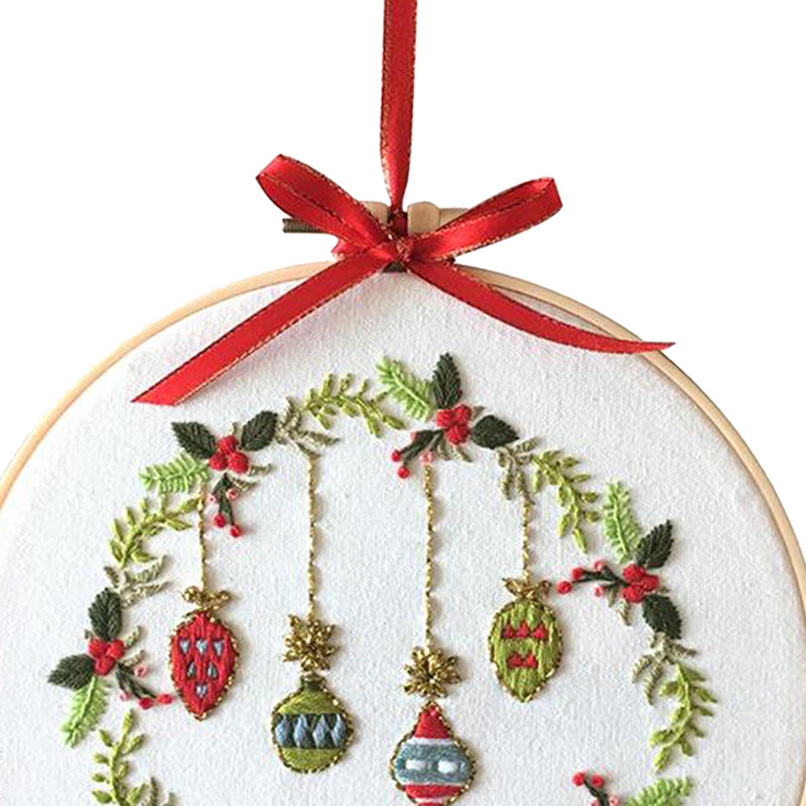 Embroidery Kit Hand Cross Stitch Material Home Decor Making Hoop Strawberry