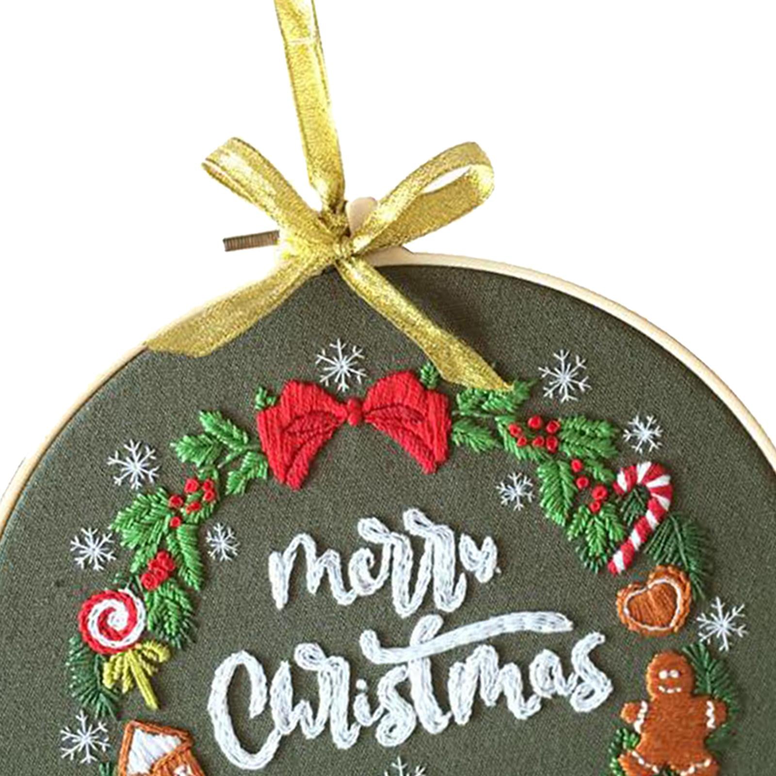 Embroidery Kit Hand Cross Stitch Material Home Decor Making Hoop Leaves