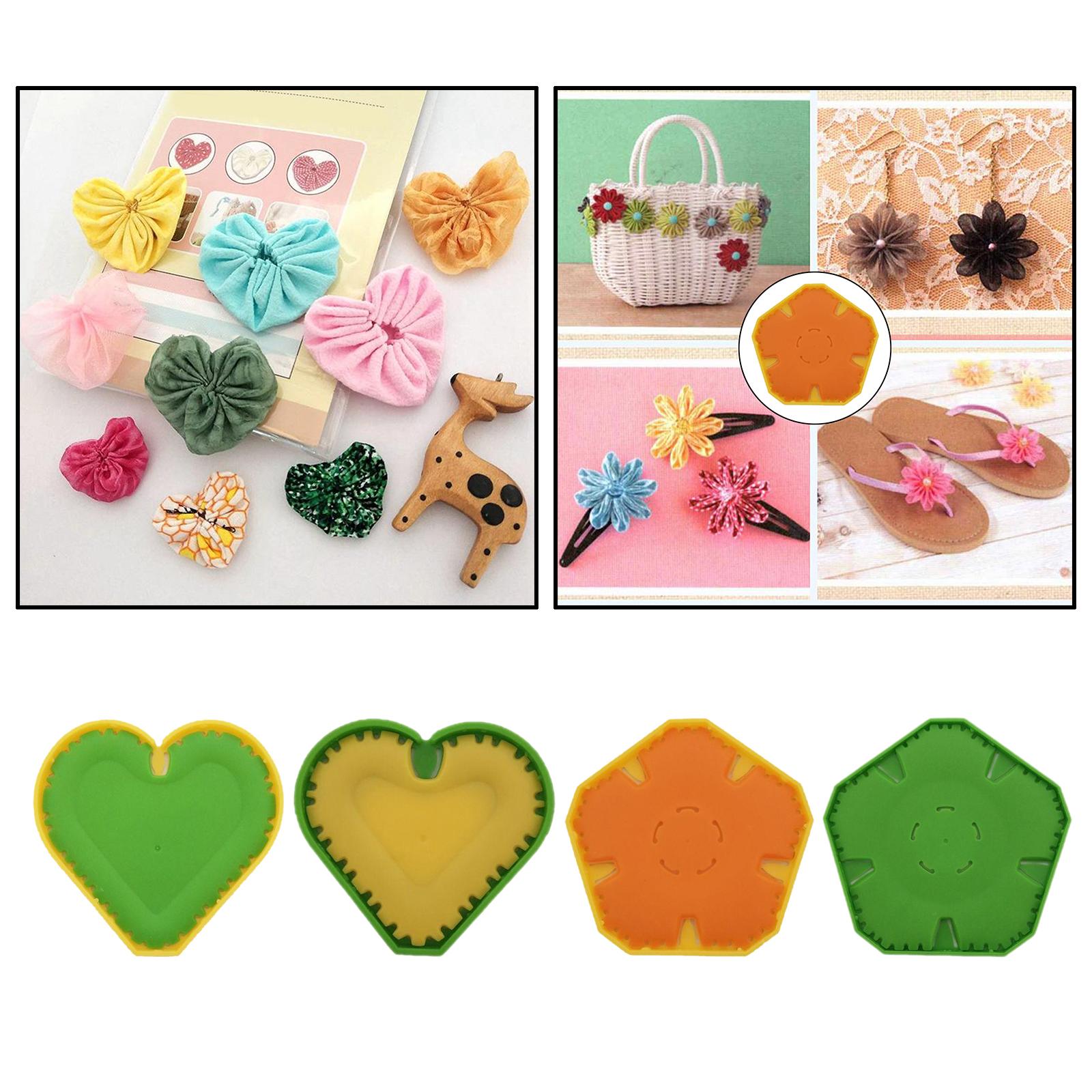 Craft Plastic Fabric Flowers Heart Maker Clothing Embellishment Notions Flower_S