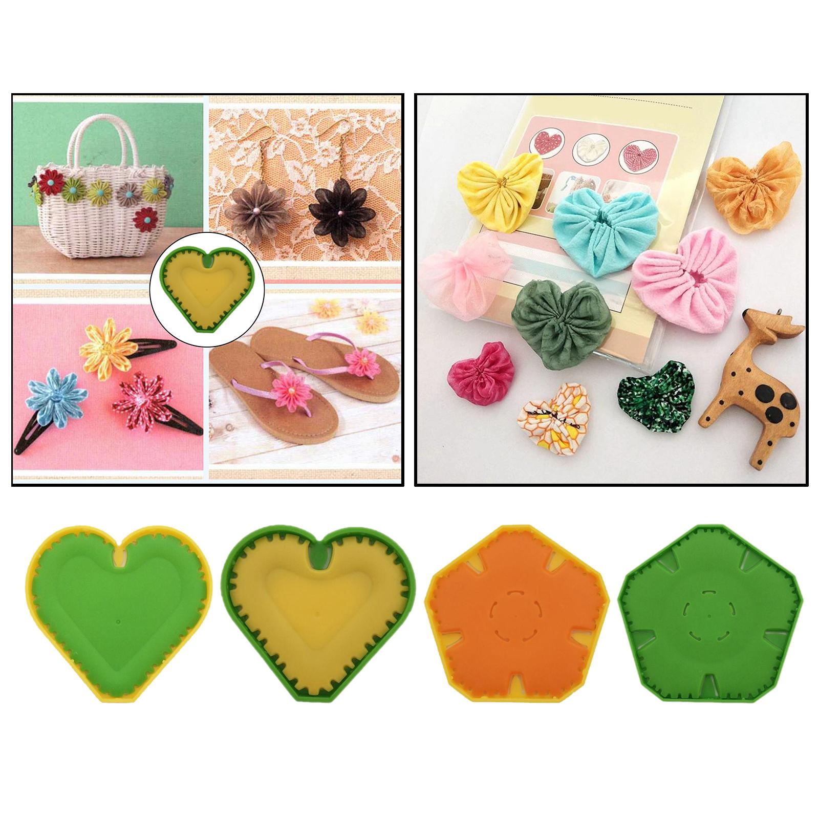 Craft Plastic Fabric Flowers Heart Maker Clothing Embellishment Notions Flower_S