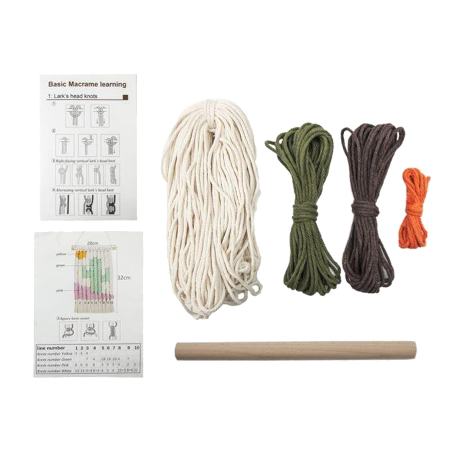 Macrame Cactus Wall Hanging Cotton Rope Tapestry Handmade DIY Craft Chic Art