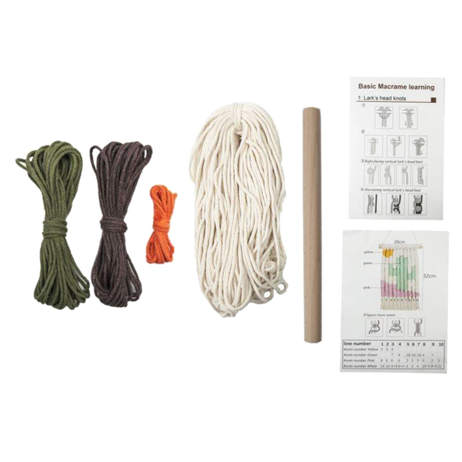 Macrame Cactus Wall Hanging Cotton Rope Tapestry Handmade DIY Craft Chic Art