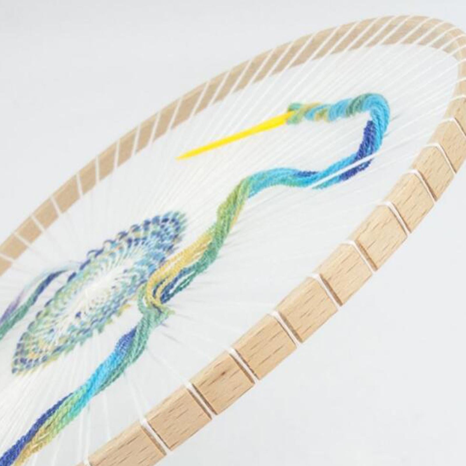 Handmade Wooden Weaving Machine Round Wooden Loom for Household DIY Home red wool suit