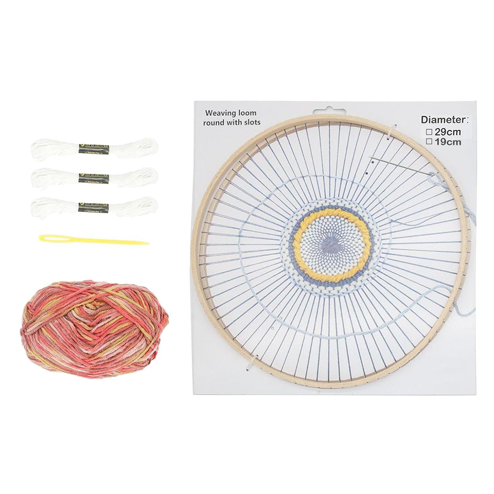 Handmade Wooden Weaving Machine Round Wooden Loom for Household DIY Home red wool suit