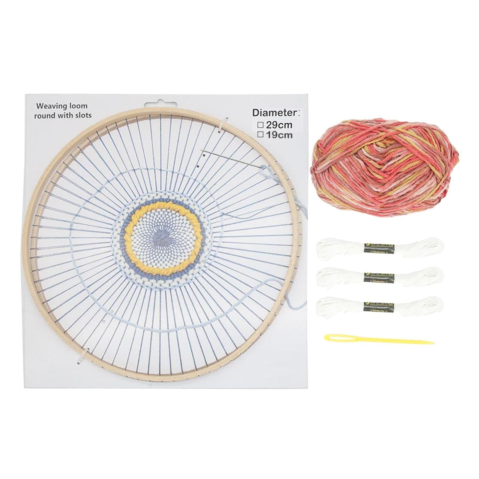 Handmade Wooden Weaving Machine Round Wooden Loom for Household DIY Home red wool suit