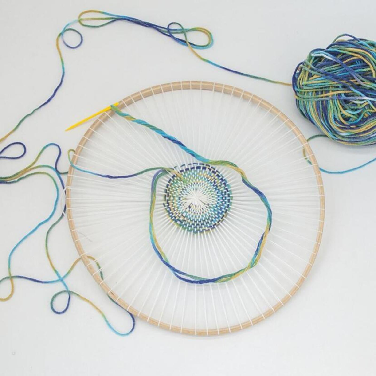 Handmade Wooden Weaving Machine Round Wooden Loom for Household DIY Home red wool suit