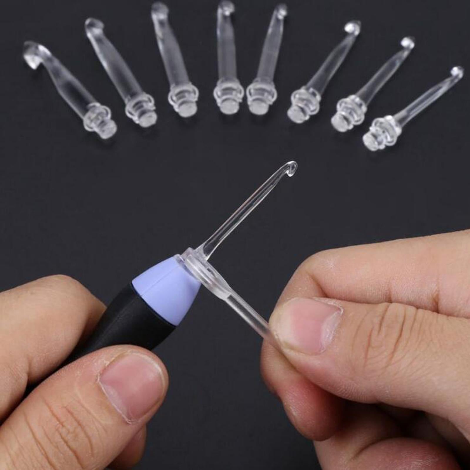 Aluminum Heads Hooks Crochet Comfortable Silicone Handle for Arthritic Hands Black