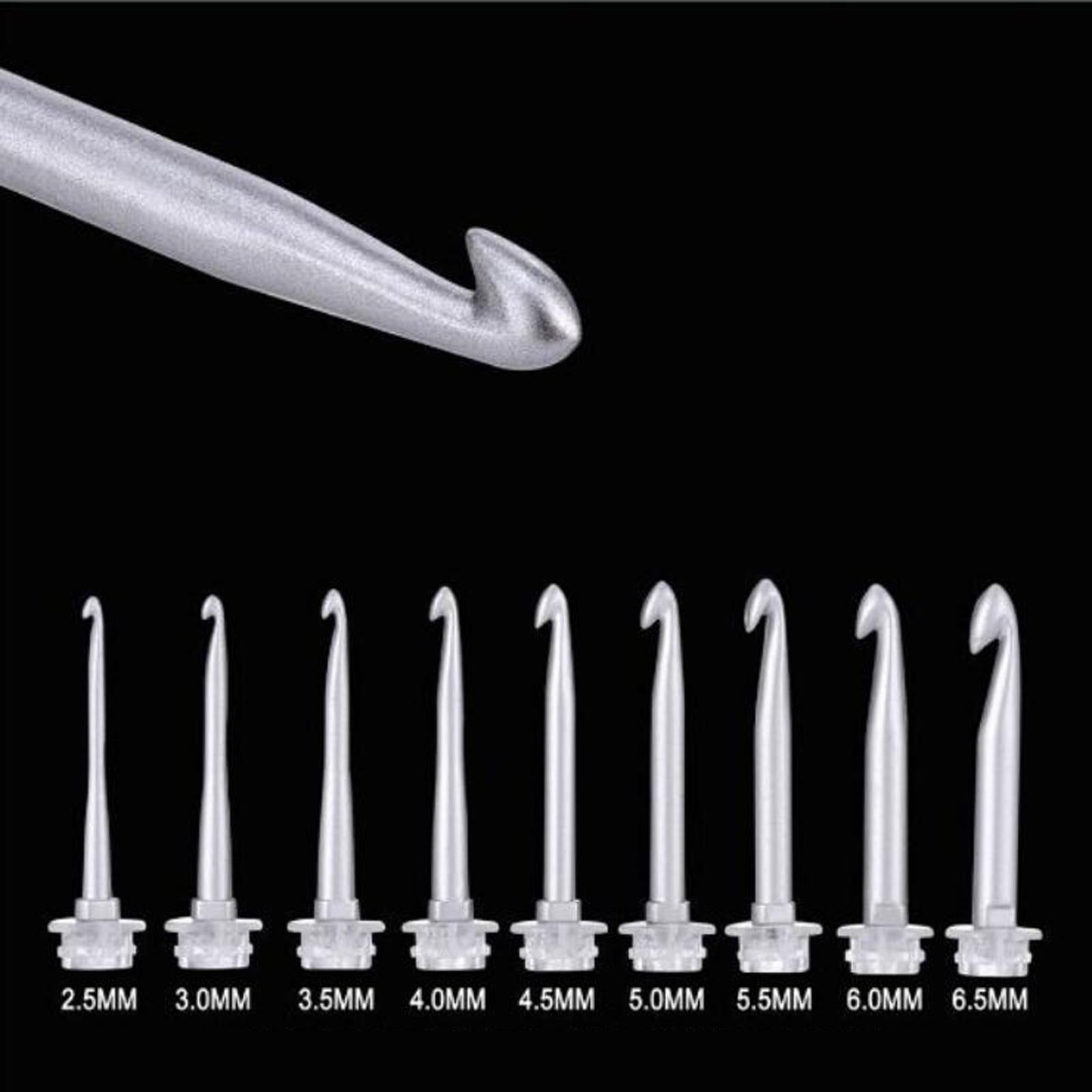 Aluminum Heads Hooks Crochet Comfortable Silicone Handle for Arthritic Hands Diamond Grid Pink