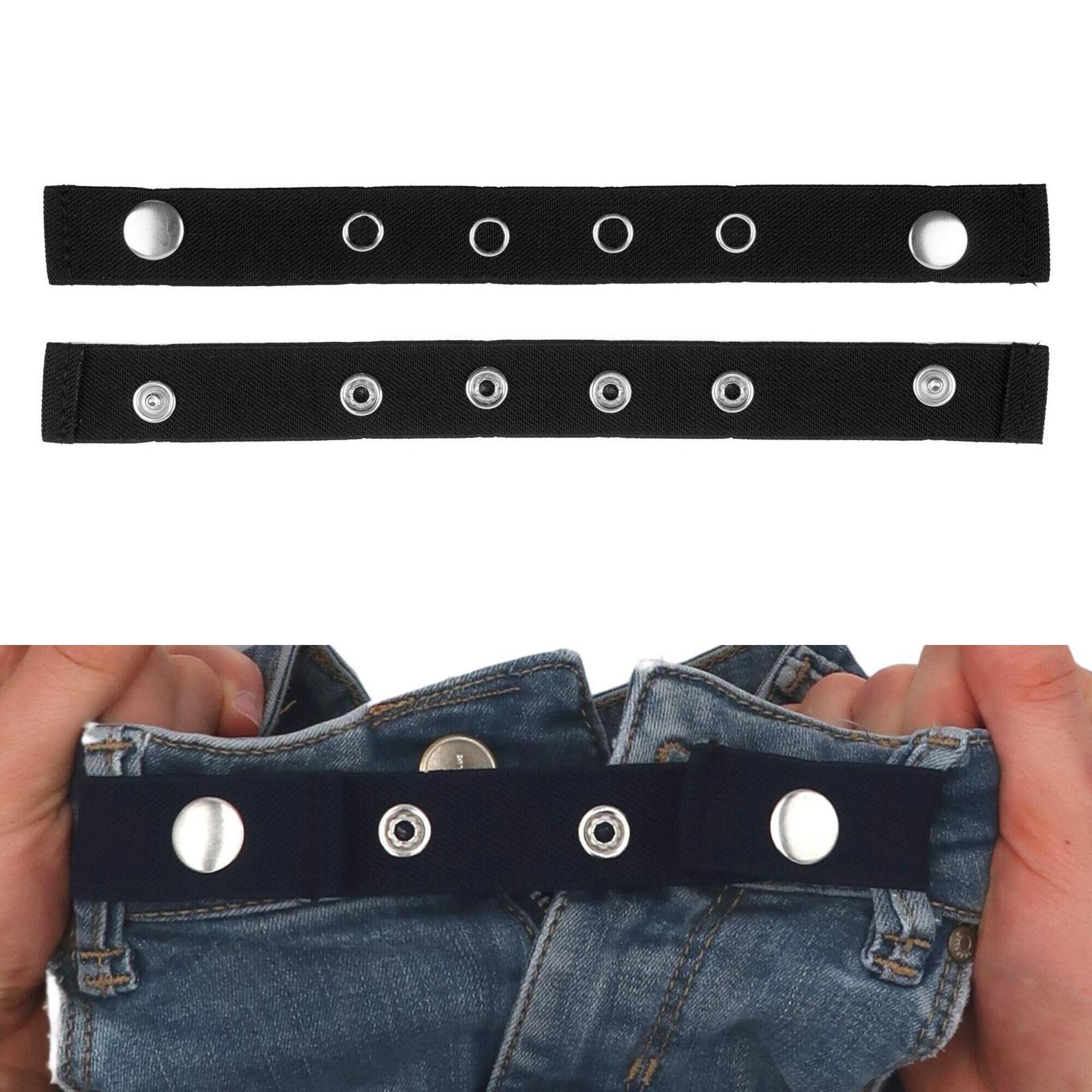 Unisex Belt Elastic Buckle-Free Stretch Adjustable Waist Belt Waistband Black