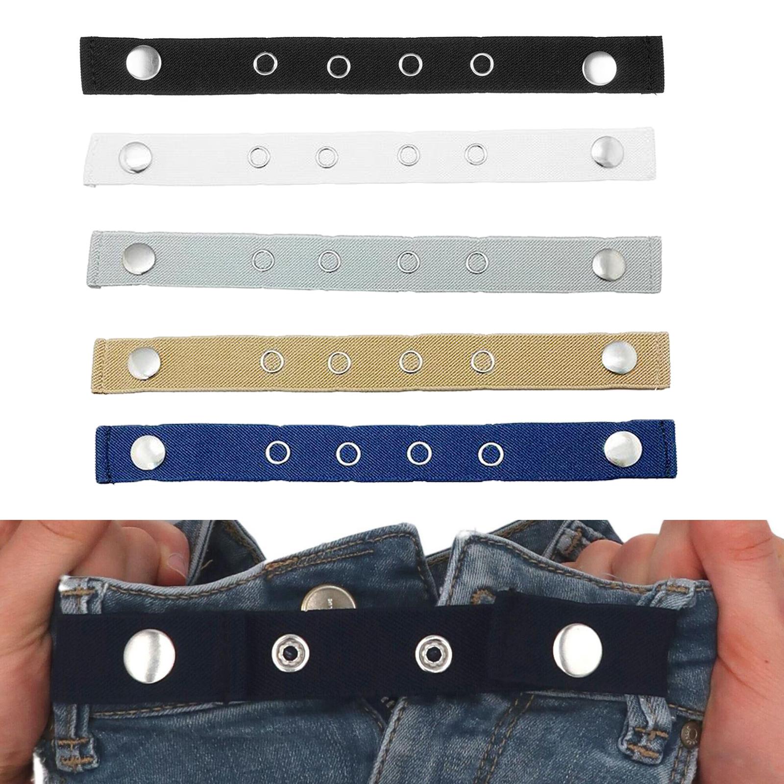 Unisex Belt Elastic Buckle-Free Stretch Adjustable Waist Belt Waistband Black