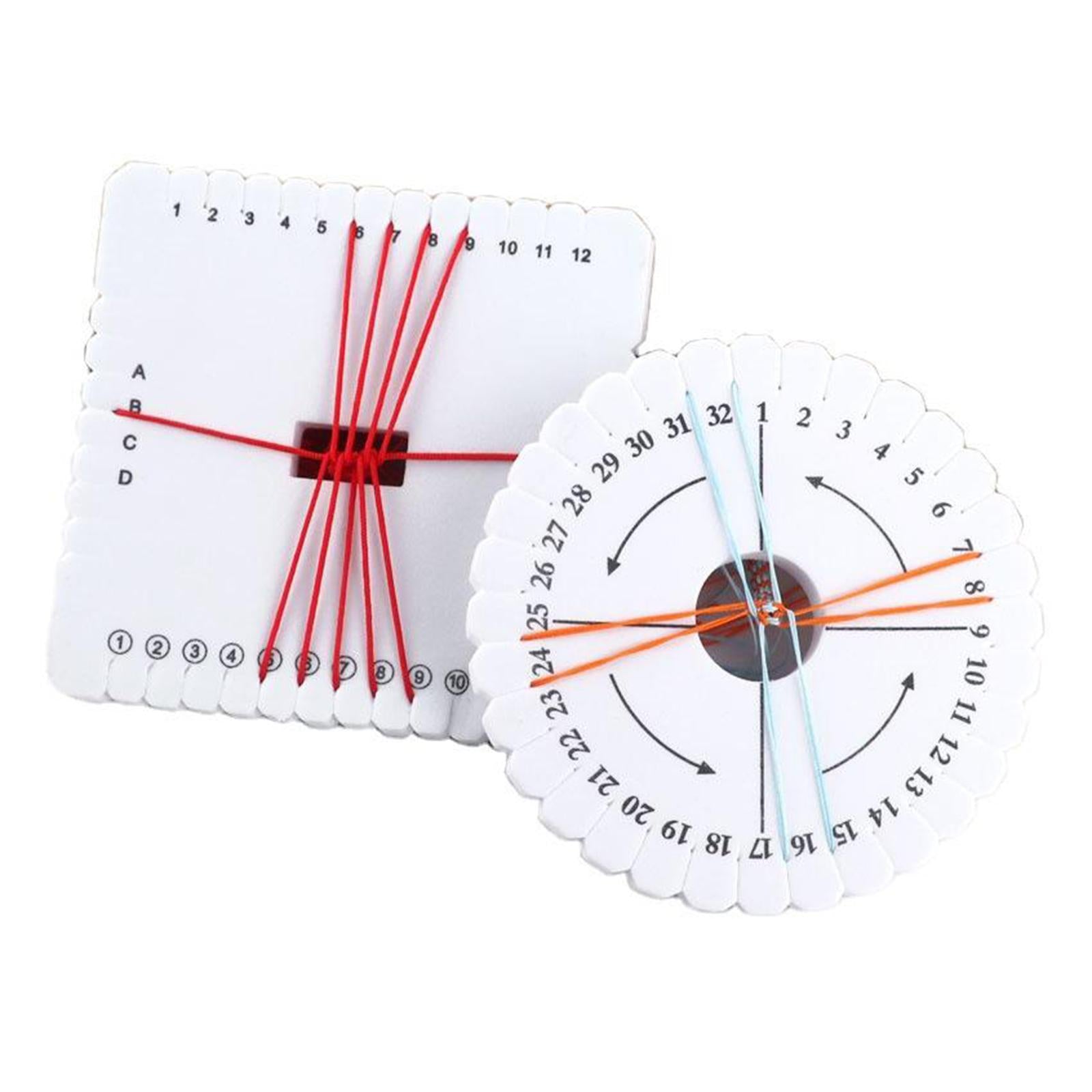 2x Round Square Kumihimo Beading Cord Disc/Disk Braiding Plate Braided Craft