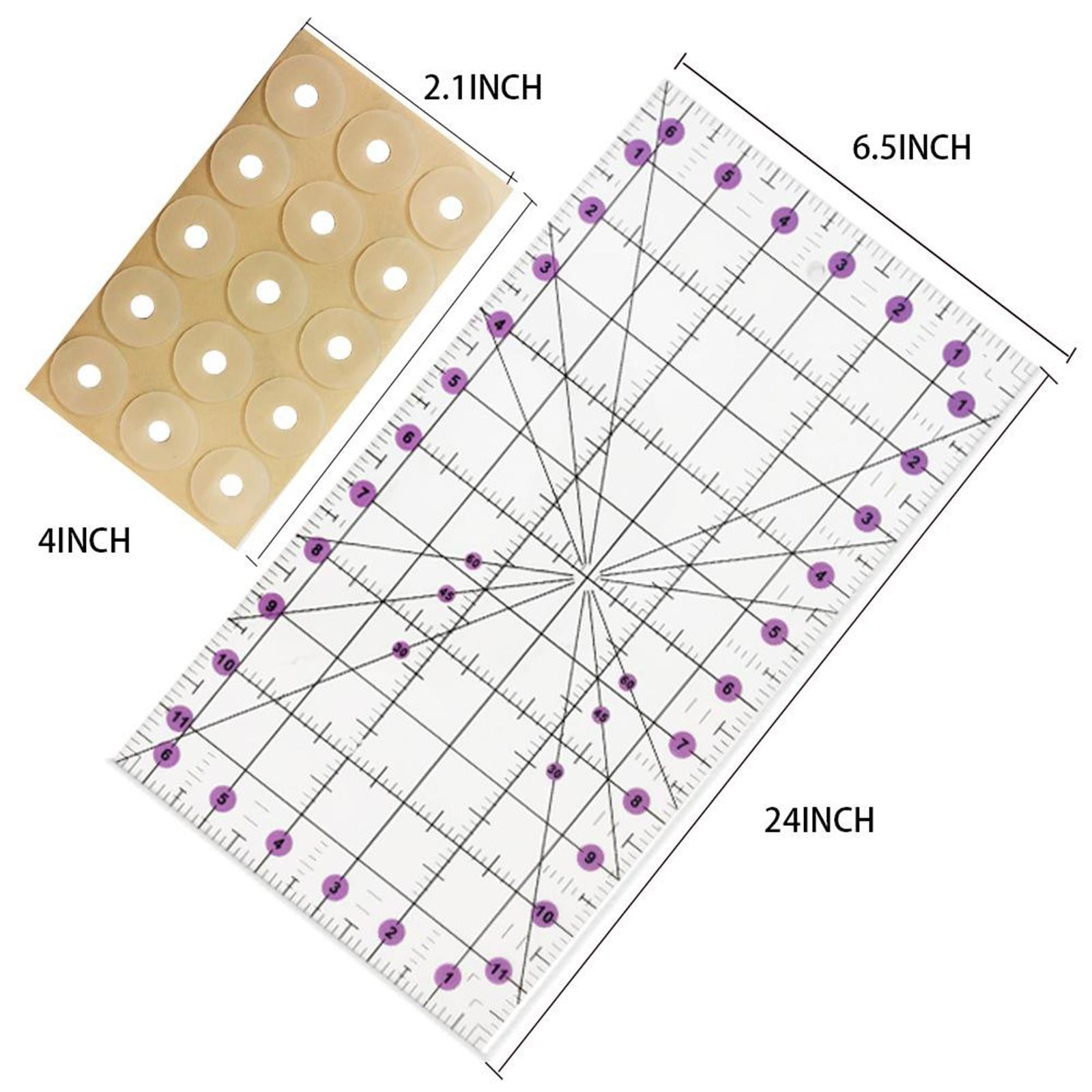 Transparent Acrylic Rectangle Quilting Ruler Easy Patchwork Tool 6.5x12 in