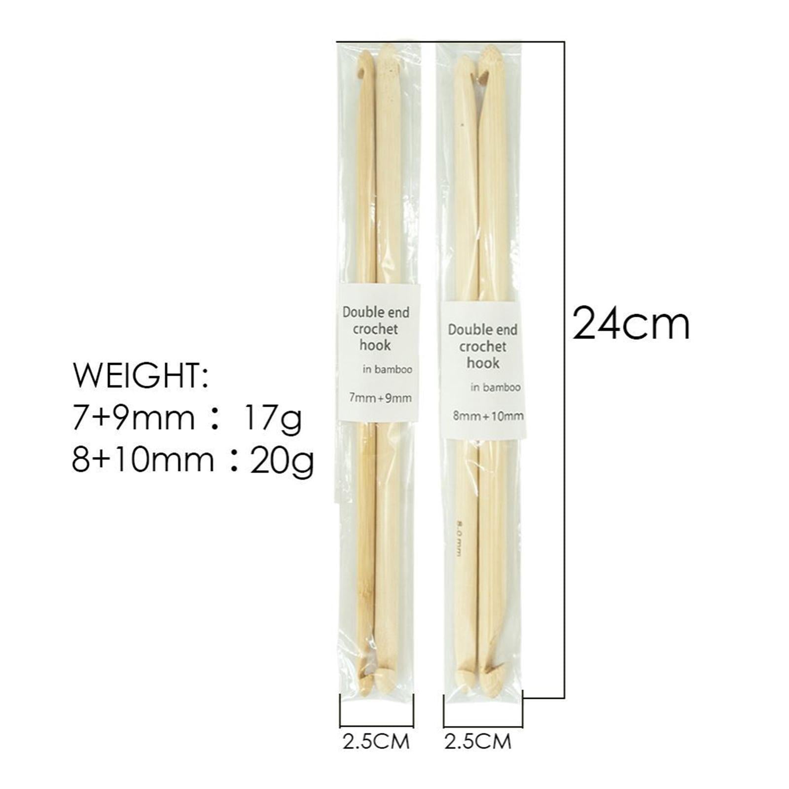 2x Wood Crochet Hooks 7/9mm Smooth Double Sided Needles Sweater Hook 7+9mm