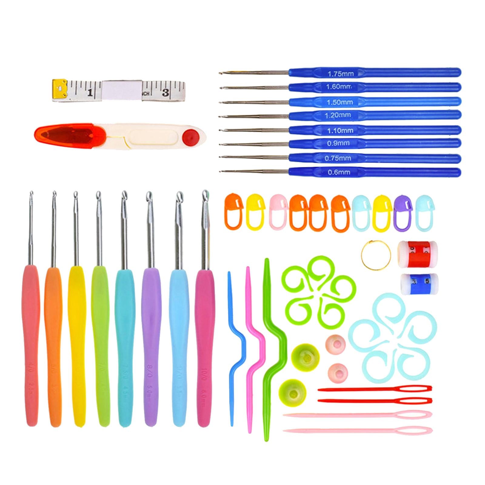 57PCS Crochet Hooks Set Knit Needles 2.5-6.5mm Smooth Knitting Needles