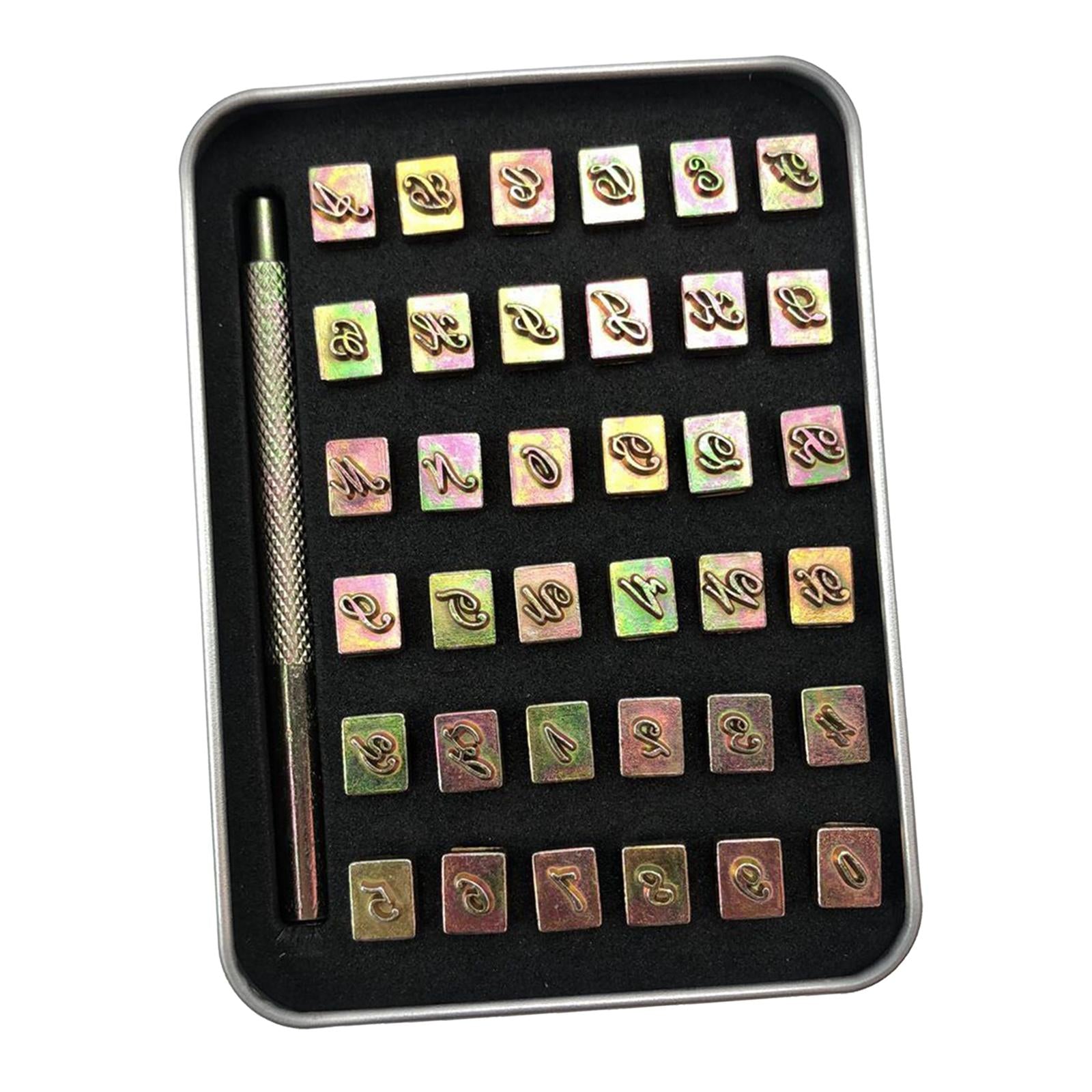 36Pc Letter & Number Punch Stamp Metal Alphabet Stamping Pressing Kit Tools