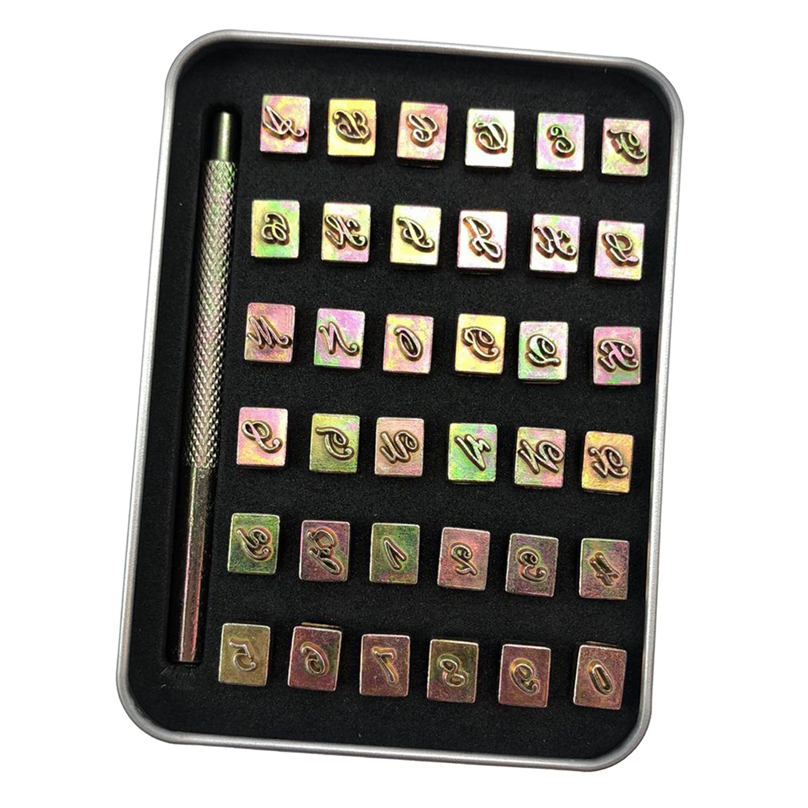 36Pc Letter & Number Punch Stamp Metal Alphabet Stamping Pressing Kit Tools