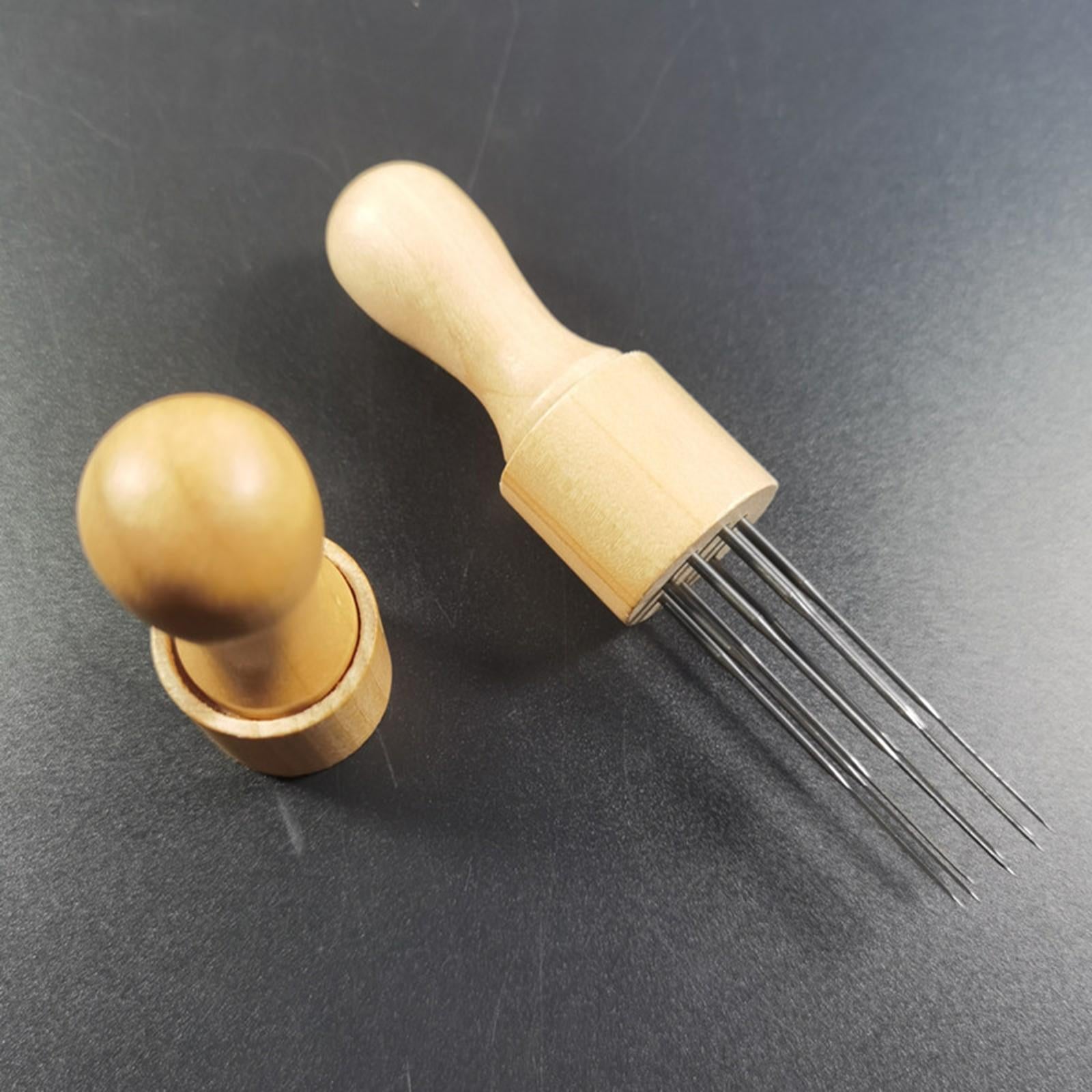 Needle Felting Handle Holder with Eight Needles Wool Tool DIY Applique Craft