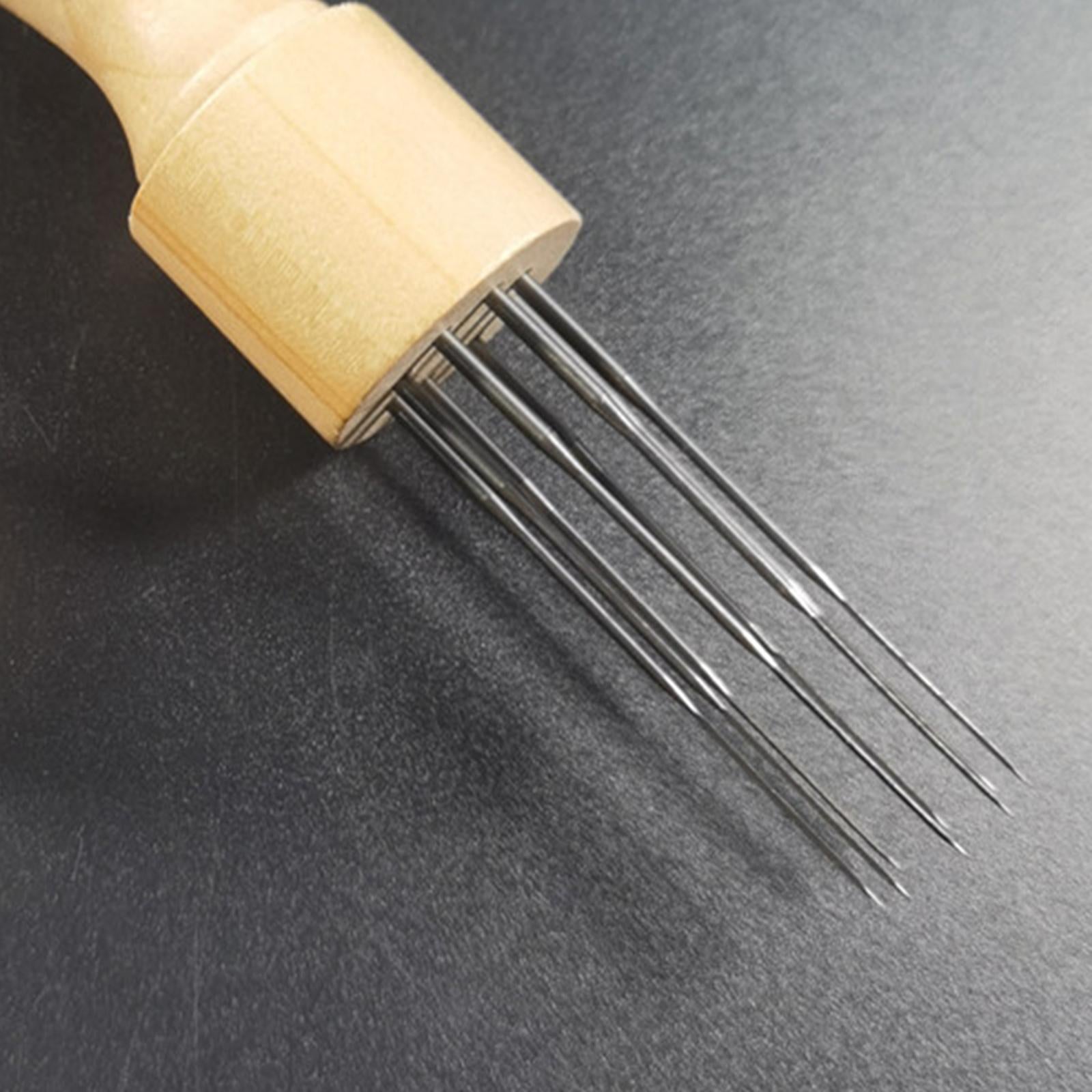 Needle Felting Handle Holder with Eight Needles Wool Tool DIY Applique Craft