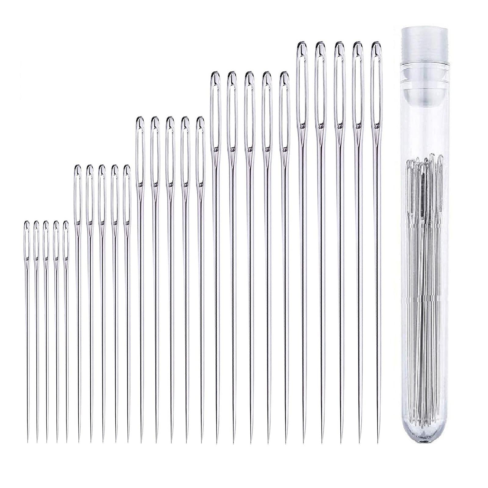 25Pcs Large-eye Sharp Needles Knitting Hand Sewing Darning Embroidery Needle