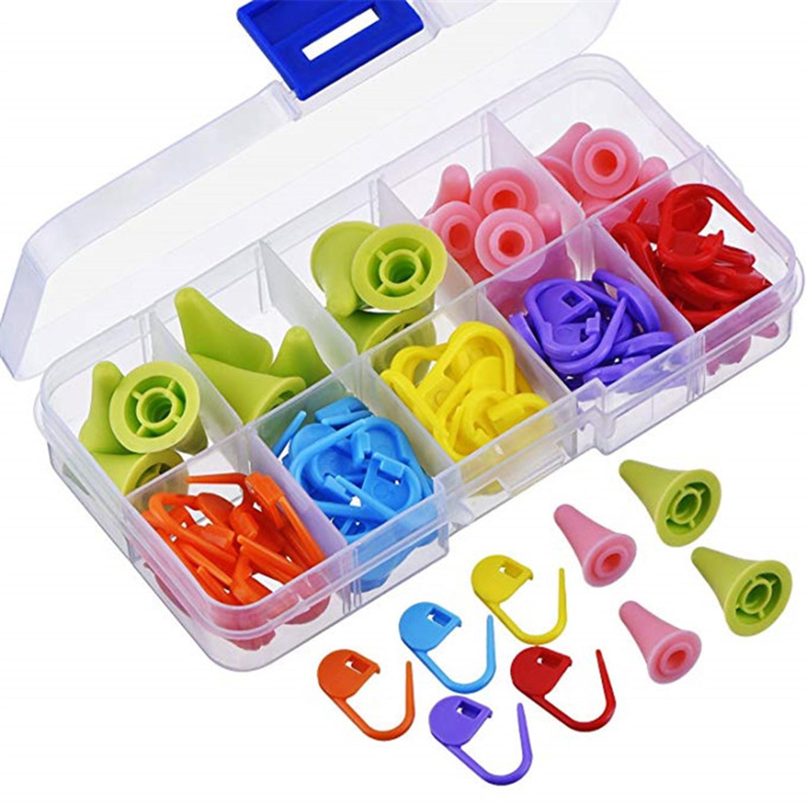Knitting Crochet Accessories Set 60x Stitch Markers 20x Needle Caps Quilting