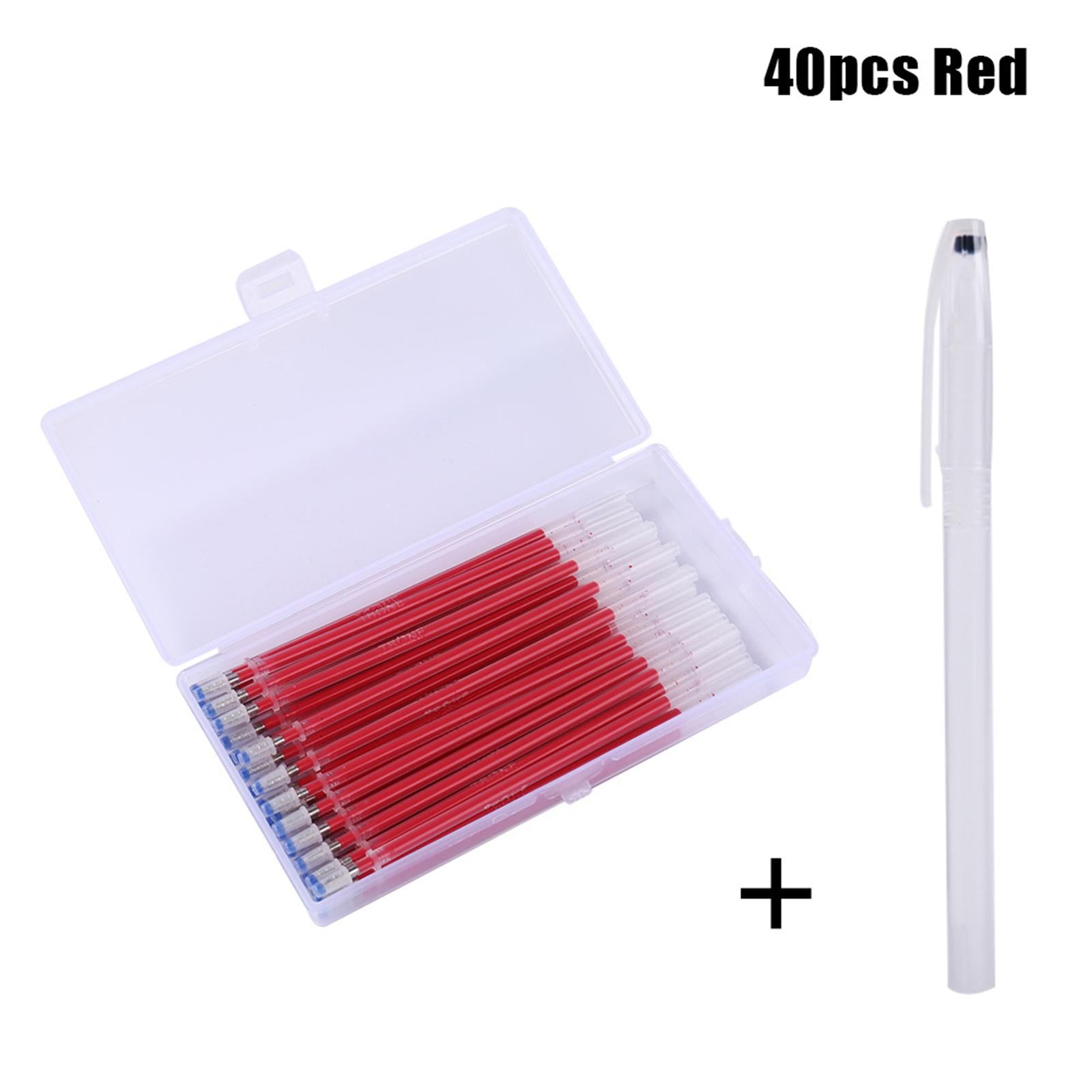 40pcs Heat Erasable Pens Refills for Quilting Sewing Dressmaking Red
