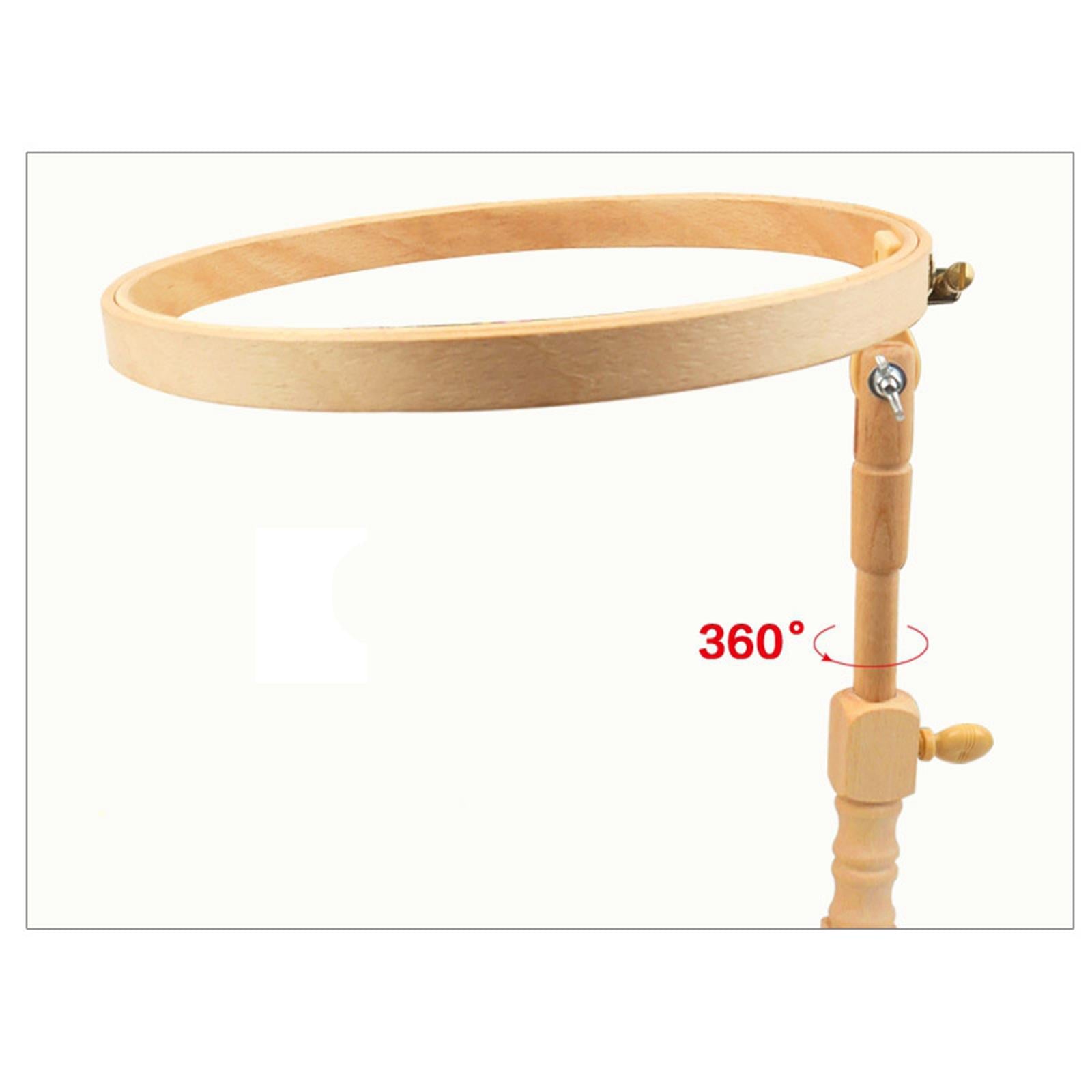Wooden Embroidery Rack Cross Stitch Frame Hoop Adjustable Needlework Stand