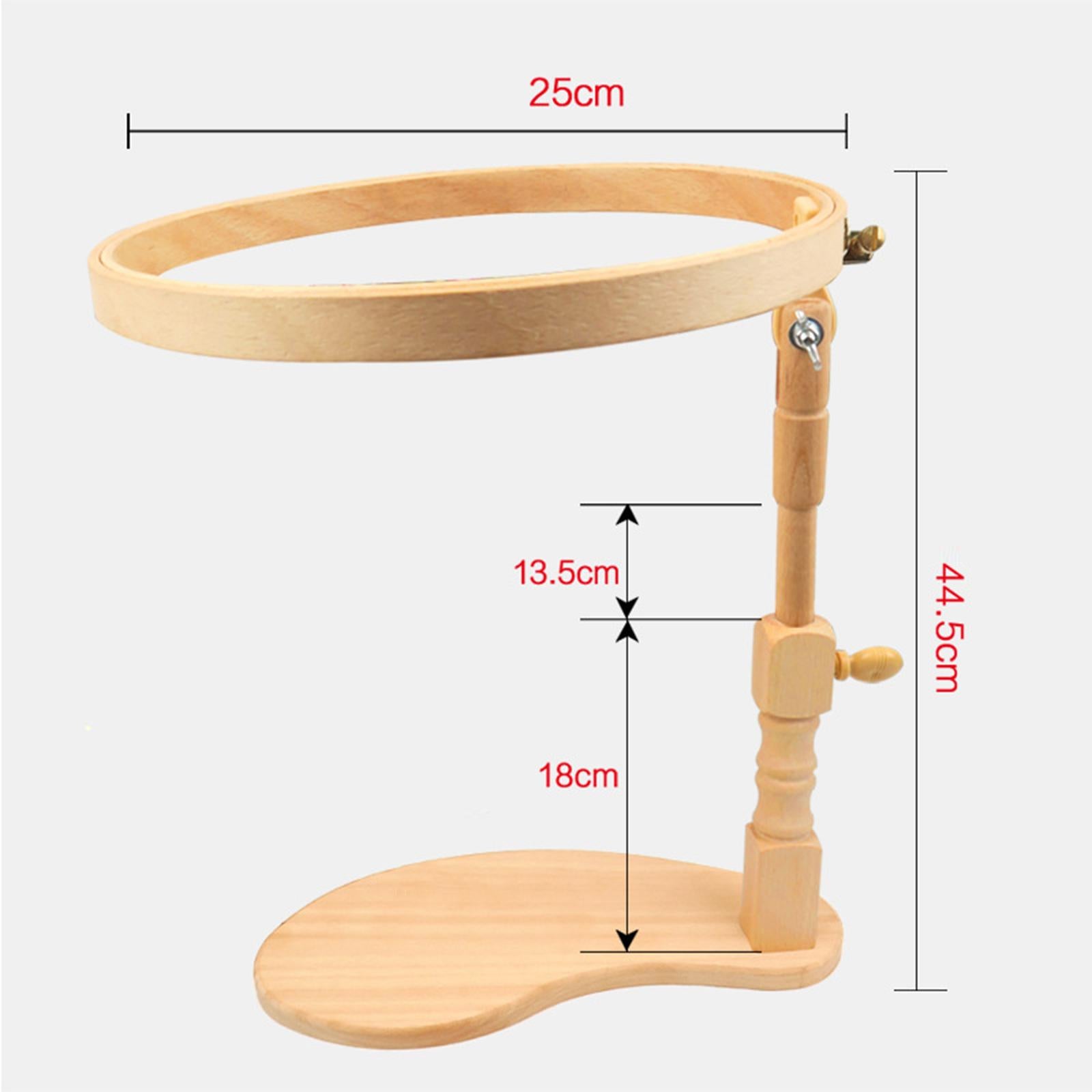Wooden Embroidery Rack Cross Stitch Frame Hoop Adjustable Needlework Stand