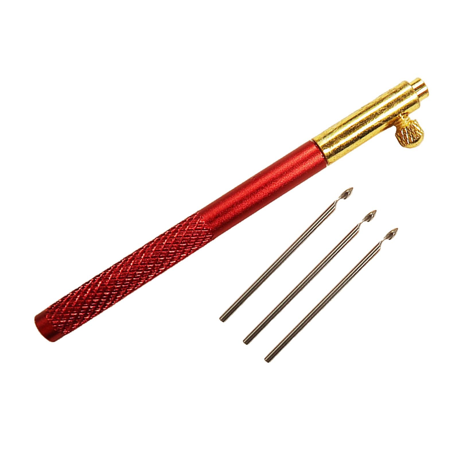 French Embroidery Crochet Hook with Needles Beading Crafts Set Red_Metal