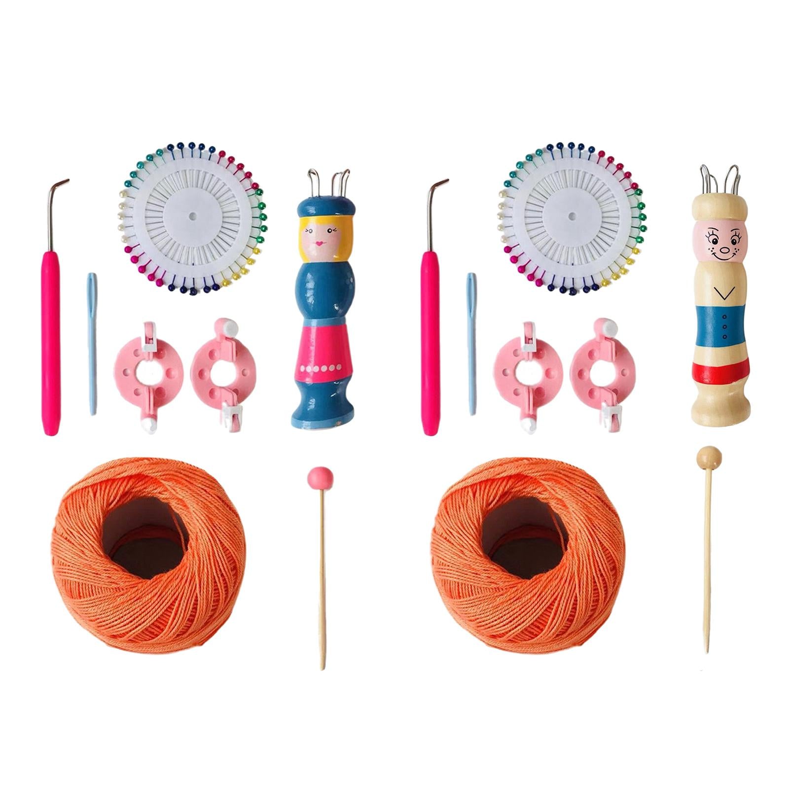 Wooden Handy Knitting Loom Set Handmade Doll Wool Yarn Weave Craft Kit A