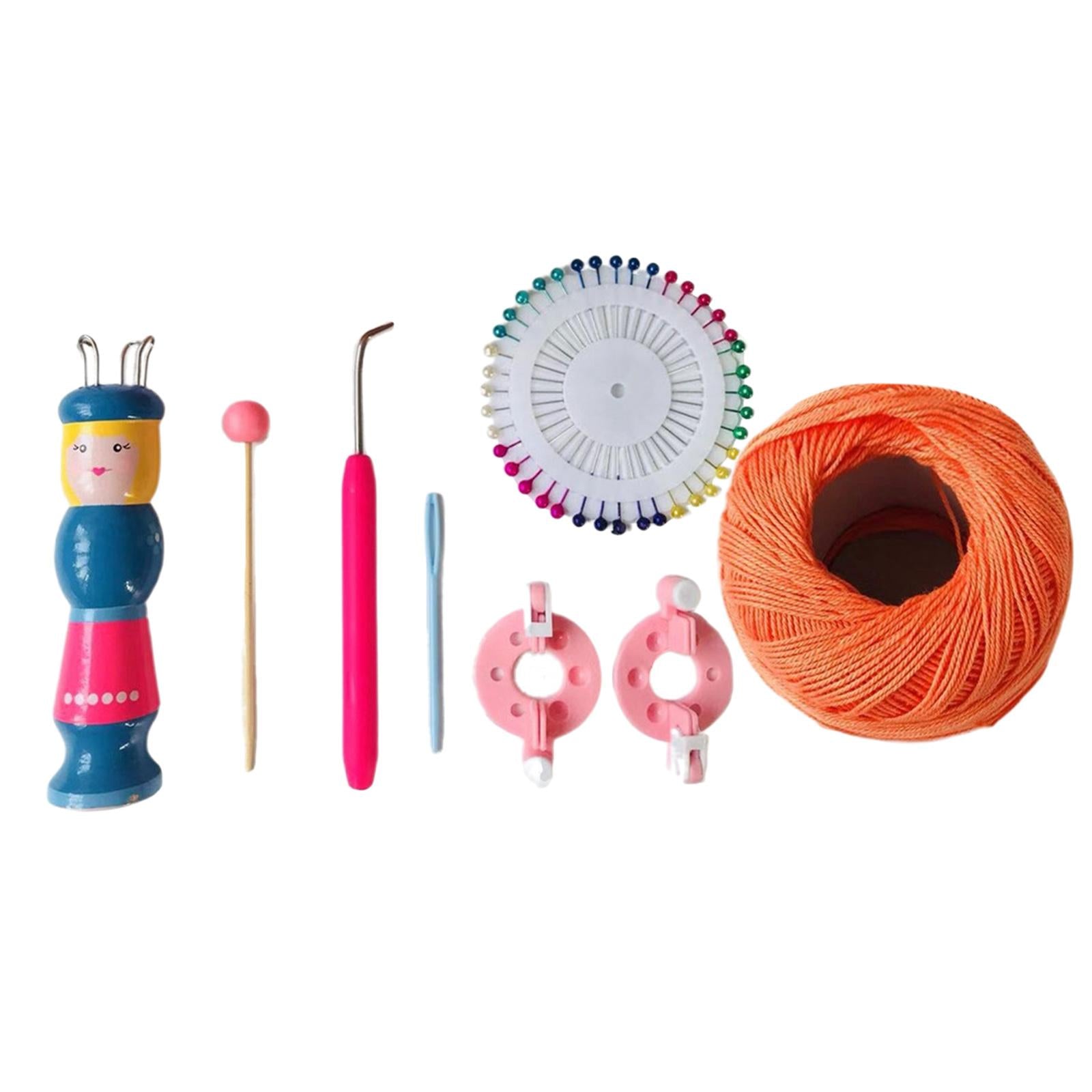 Wooden Handy Knitting Loom Set Handmade Doll Wool Yarn Weave Craft Kit B